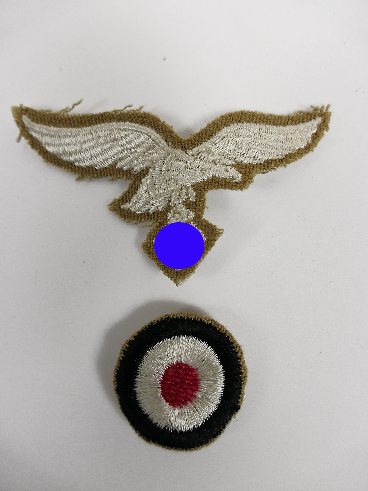 Satz Effekten Luftwaffen Tropen Mützenadler + Kokarde Schiffchen Afrikakorps
