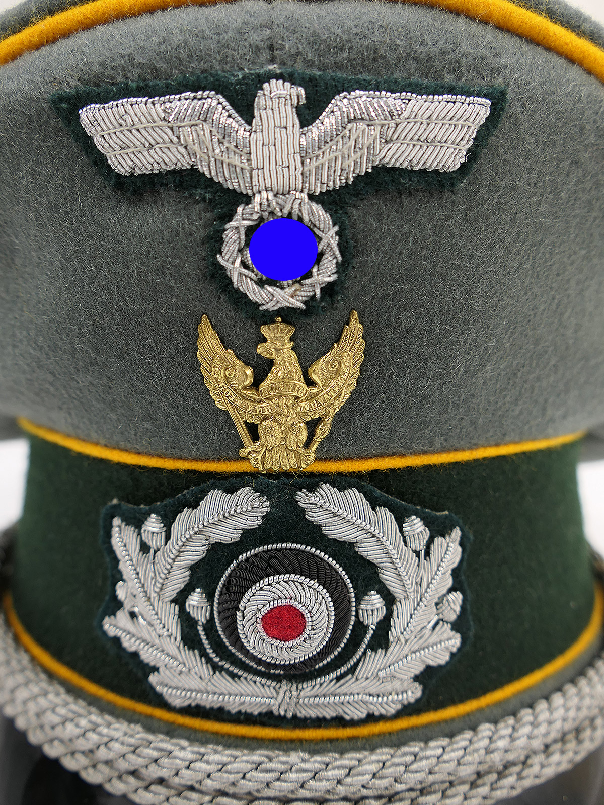Wehrmacht Schirmmütze Offizier Kavallerie Regiment 6 mit Schwedter Adler Gr.56 Premium Museumsanfertigung COLLECTION