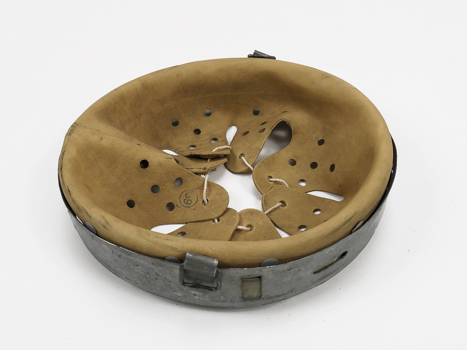 #176/ Wehrmacht Stahlhelm Helmfutter ANTIK Innenausstattung M35 M40 M42 (59/66) D.R.P. 1943