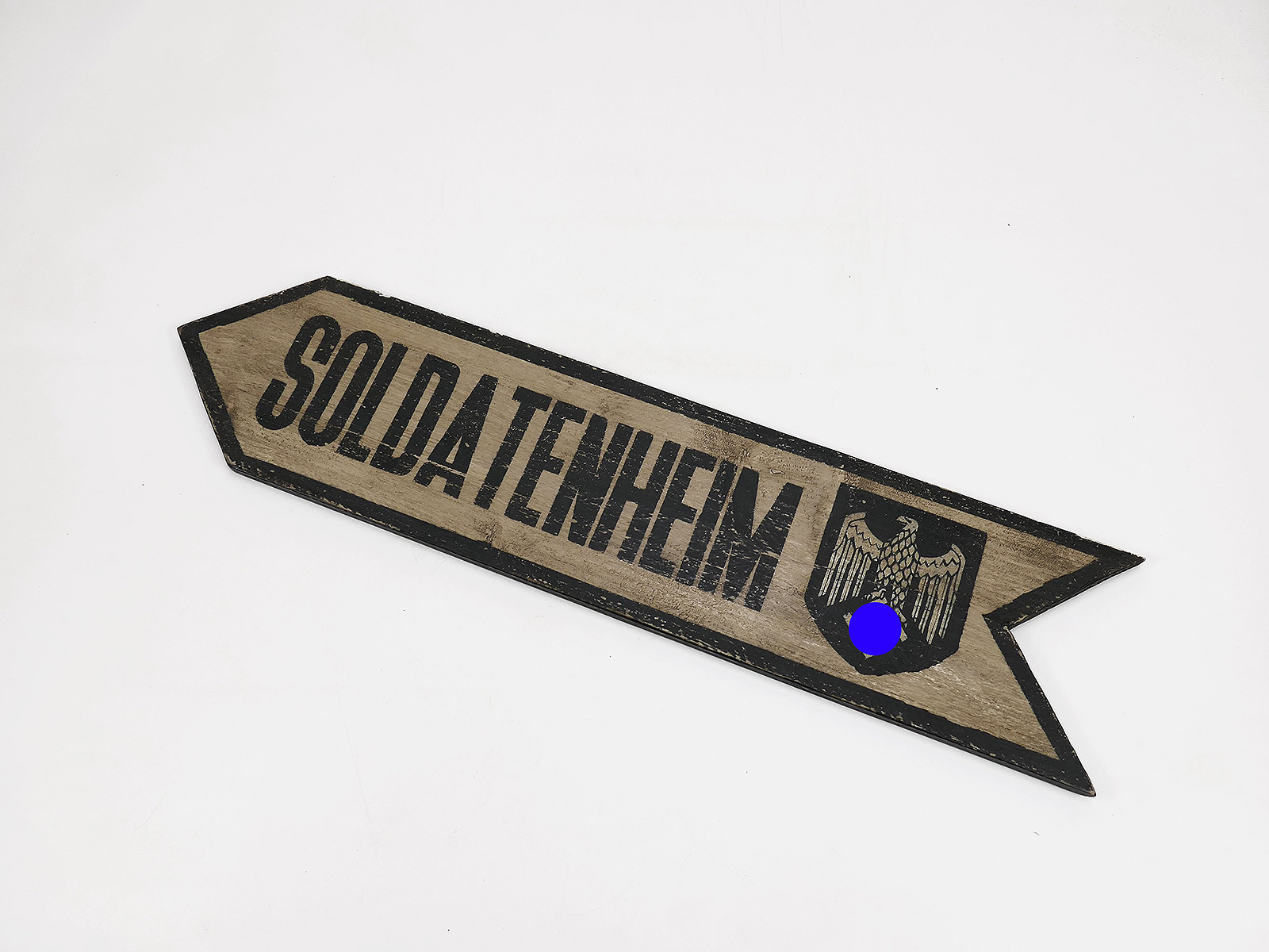 Wehrmacht Holzschild Vintage Battle Field Wegweiser Schild aus Holz " SOLDATENHEIM "  78x18cm