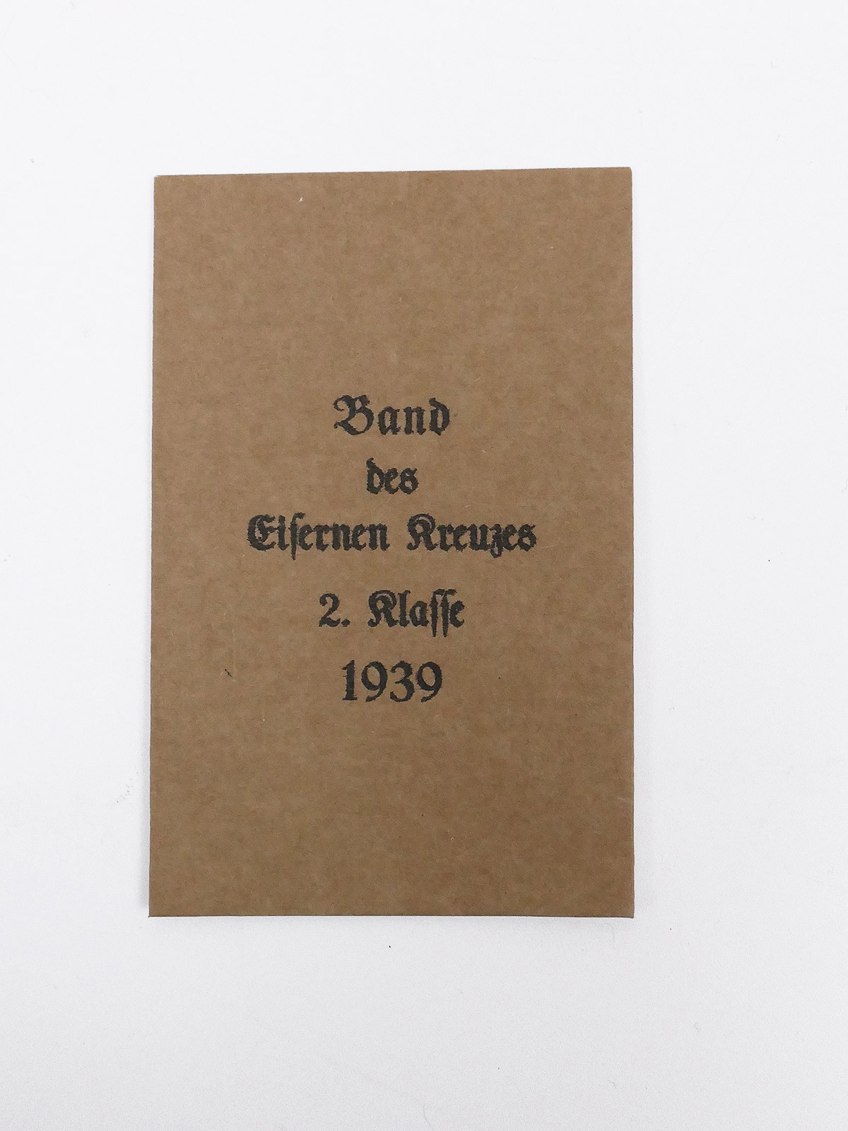 Verleihungstüte für Orden + Auszeichnungen - Band des Eisernen Kreuzes 2.Klasse 1939