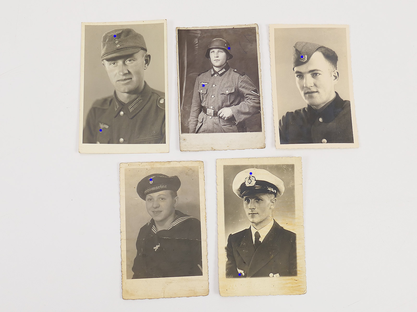 5x Portrait Postkarte / PK MIX junge Soldaten