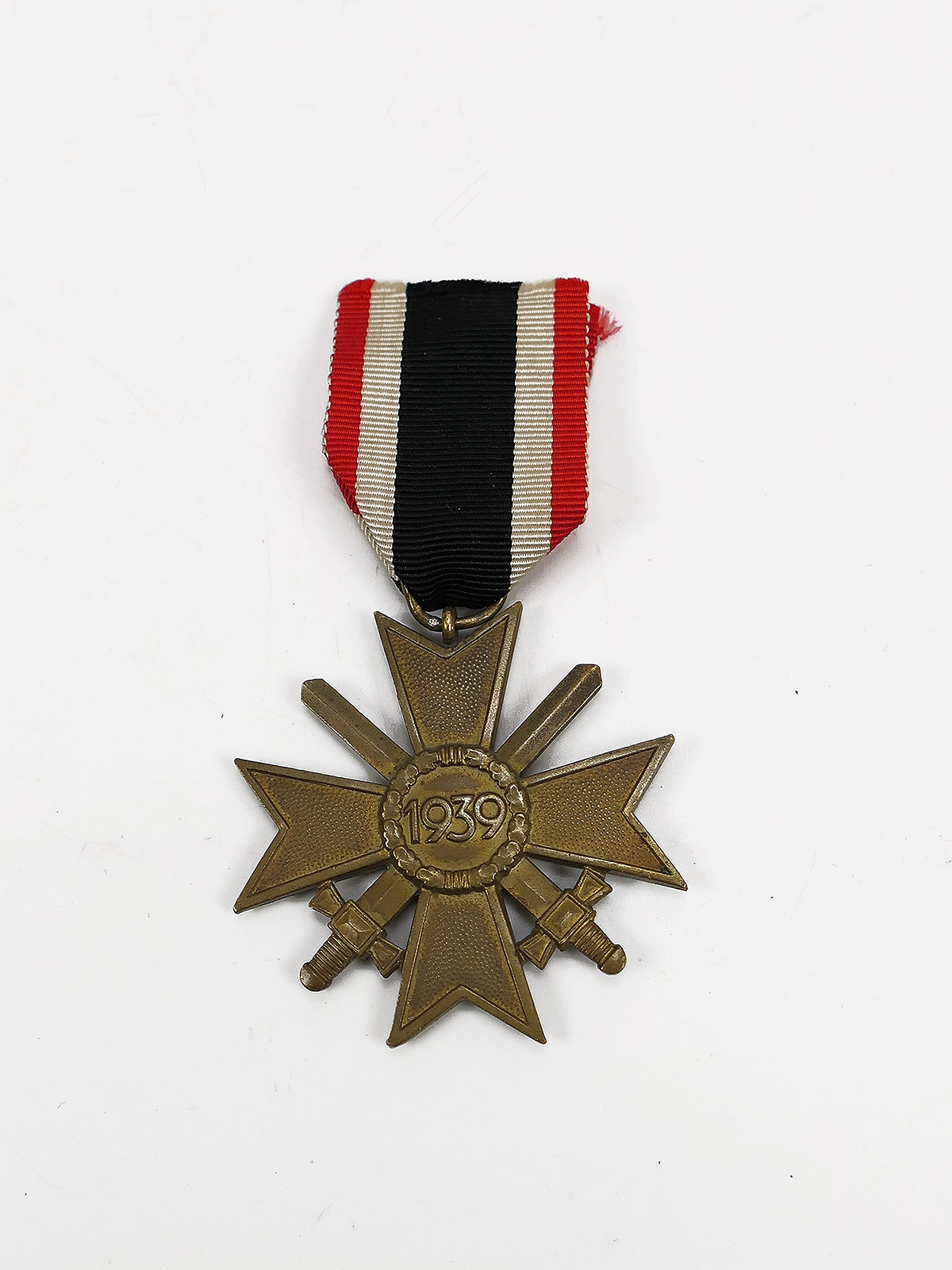 Kriegsverdienstkreuz 2.Klasse mit Schwertern KVK 1939 mit Bandabschnitt 