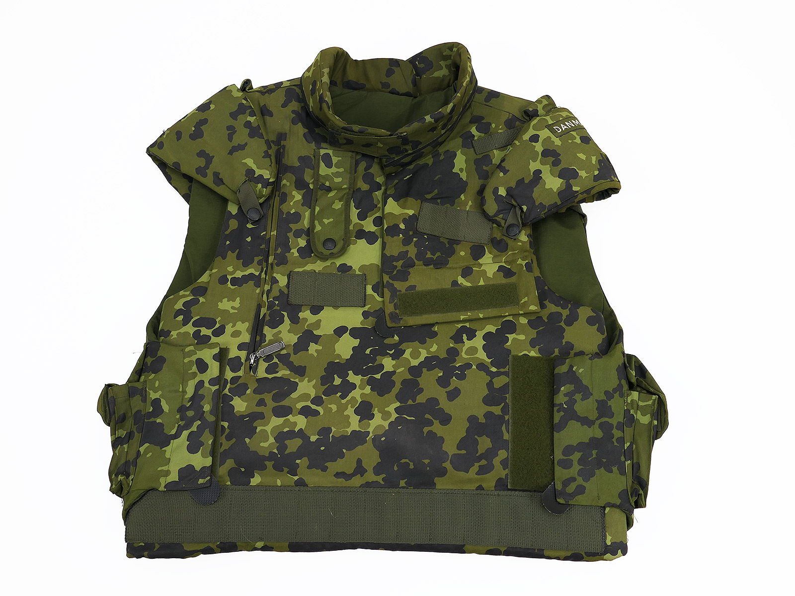 #1/ Dänische Desert Splitterschutzweste Woodland MEDIUM mit Softshell - Fragmentation Protective Vest Dänemark