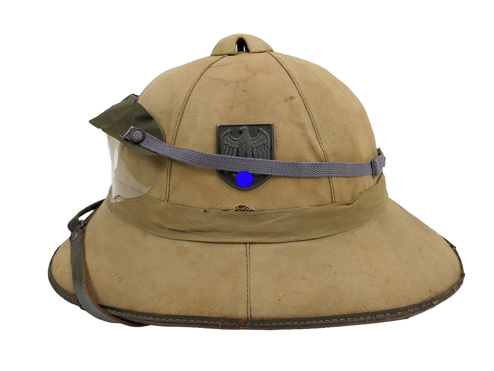 Original Tropenhelm Afrikakorps Carl Halfar Wehrmacht DAK mit Staubschutzbrille COLLECTION
