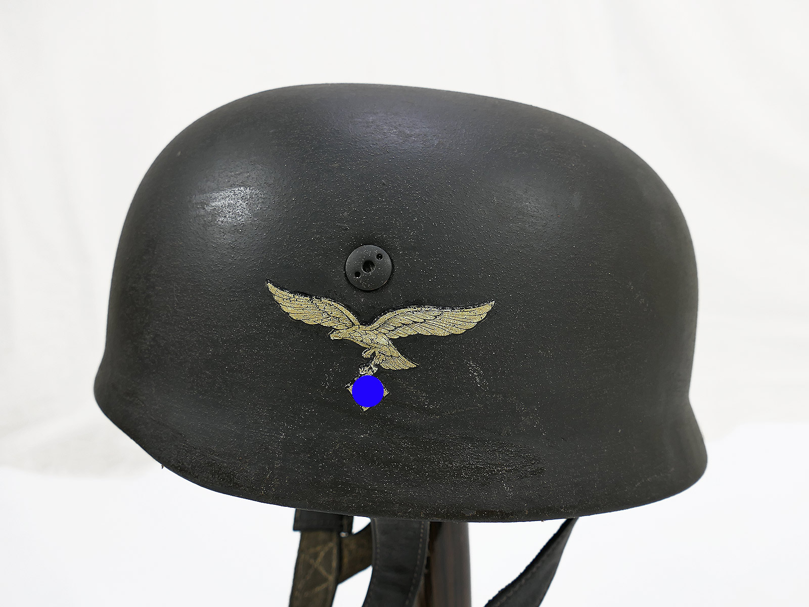 Einzelstück - Vintage Camouflage Fallschirmjägerhelm DD Stahlhelm M38 Luftwaffe Fallschirmjäger COLLECTION