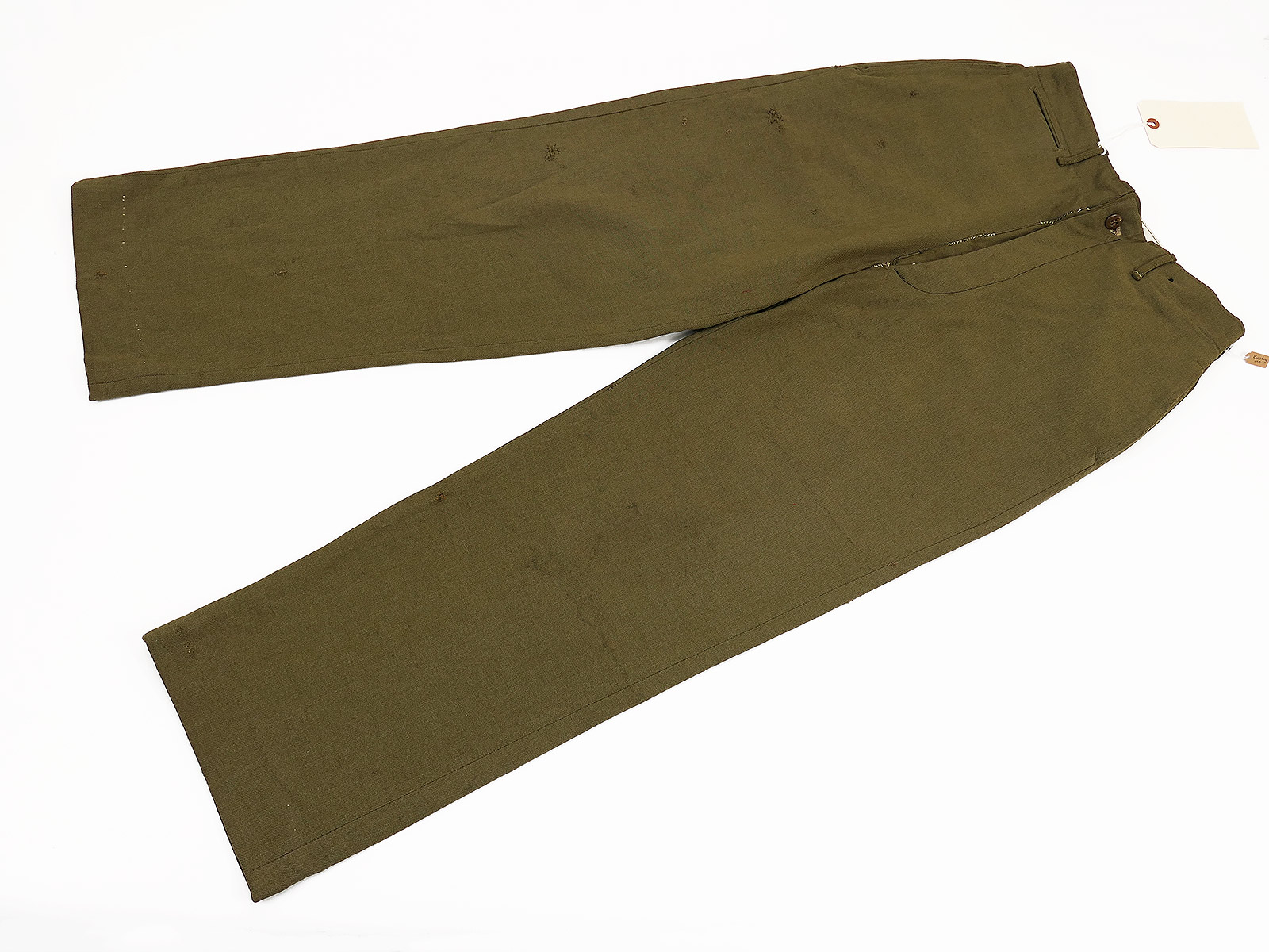 Einzelstück - Original US WW2 M1937 Feldhose M37 Field Trousers COLLECTION BATTLE WORN BRETAGNE