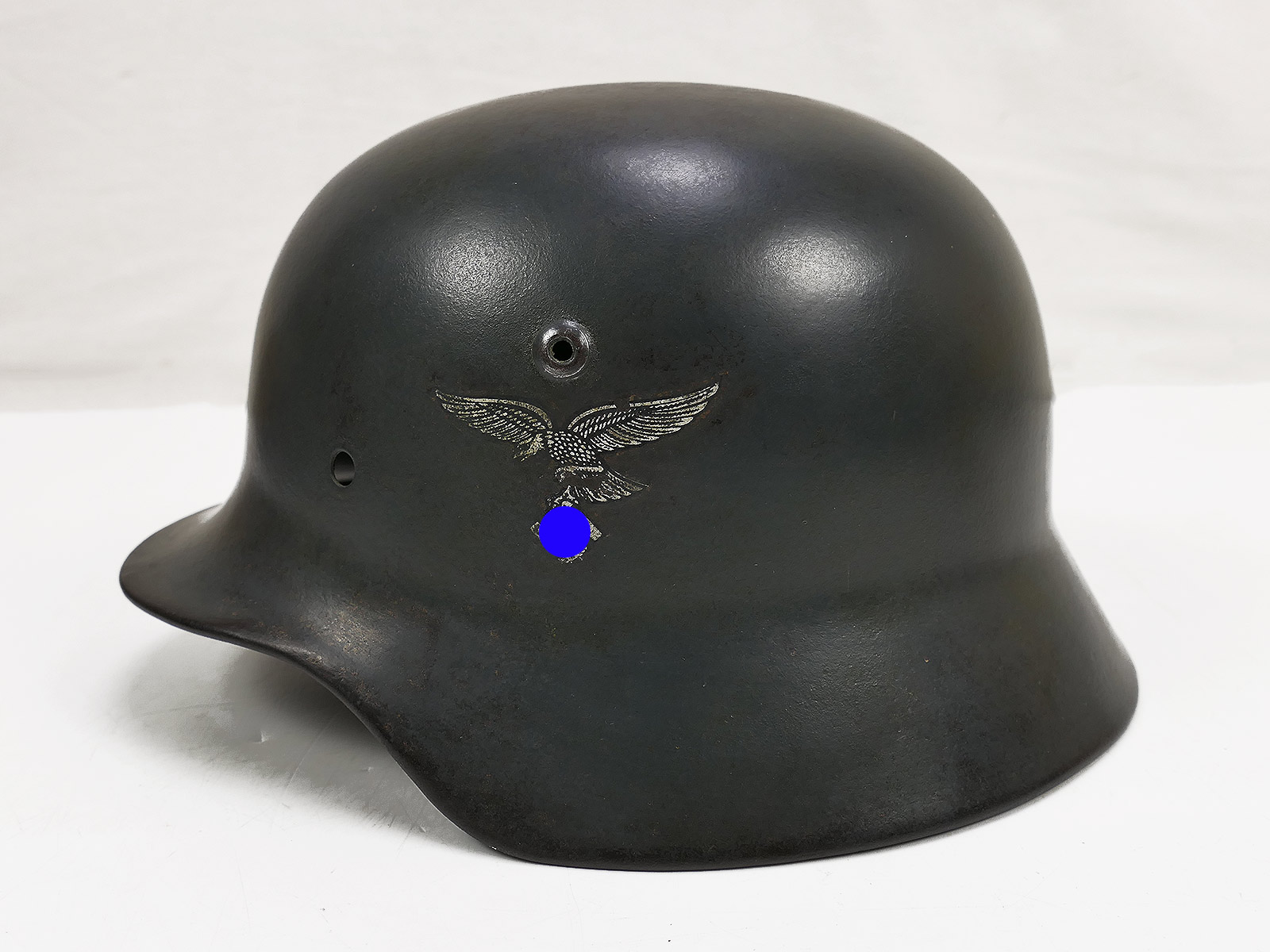 Original Wehrmacht / Luftwaffe Stahlhelm GLOCKE M35 DD SE62 Antik COLLECTION BATTLE WORN