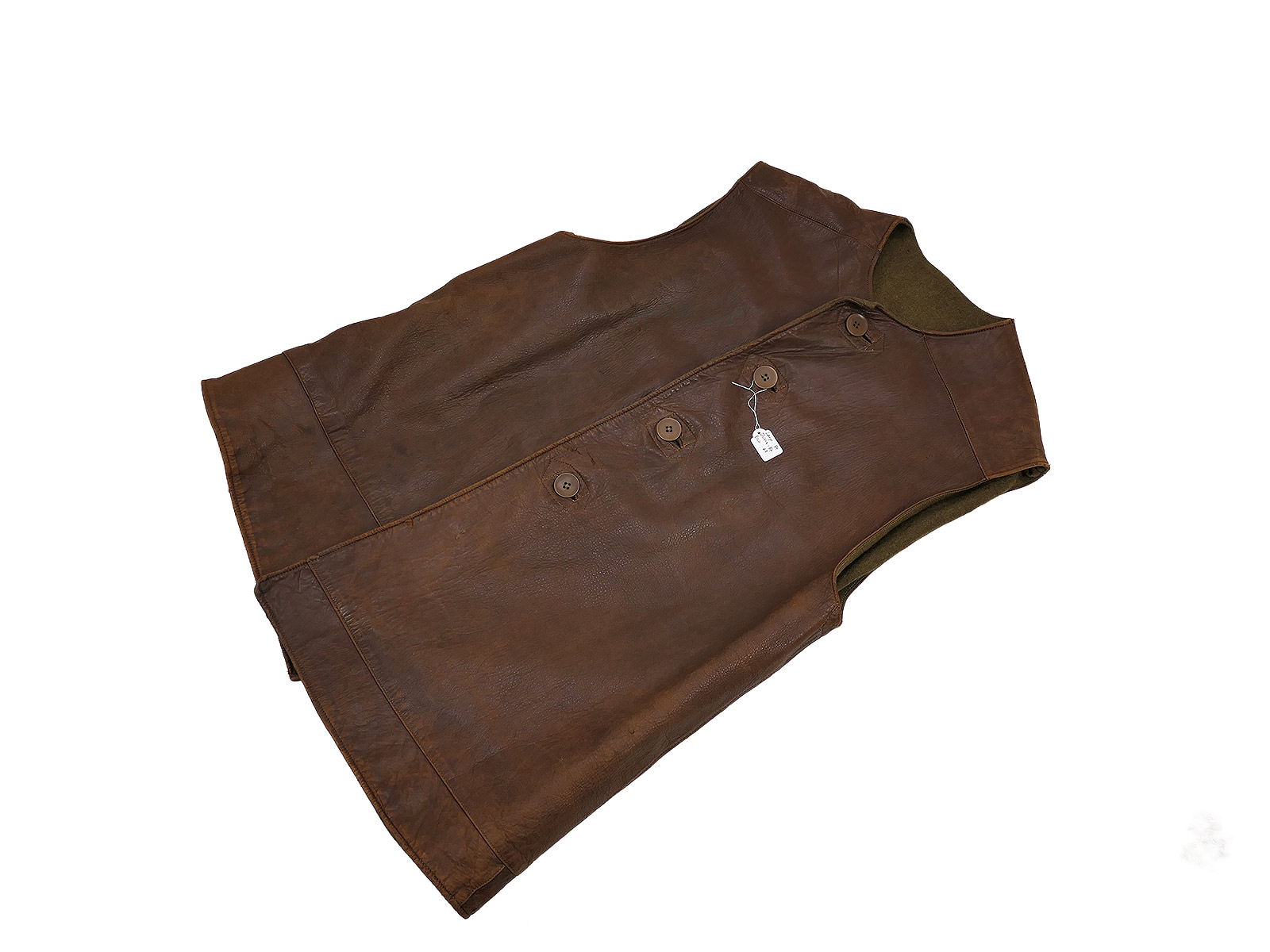 British Army Jerkins Leather Waist Coat Weste / Lederweste Gr.3 