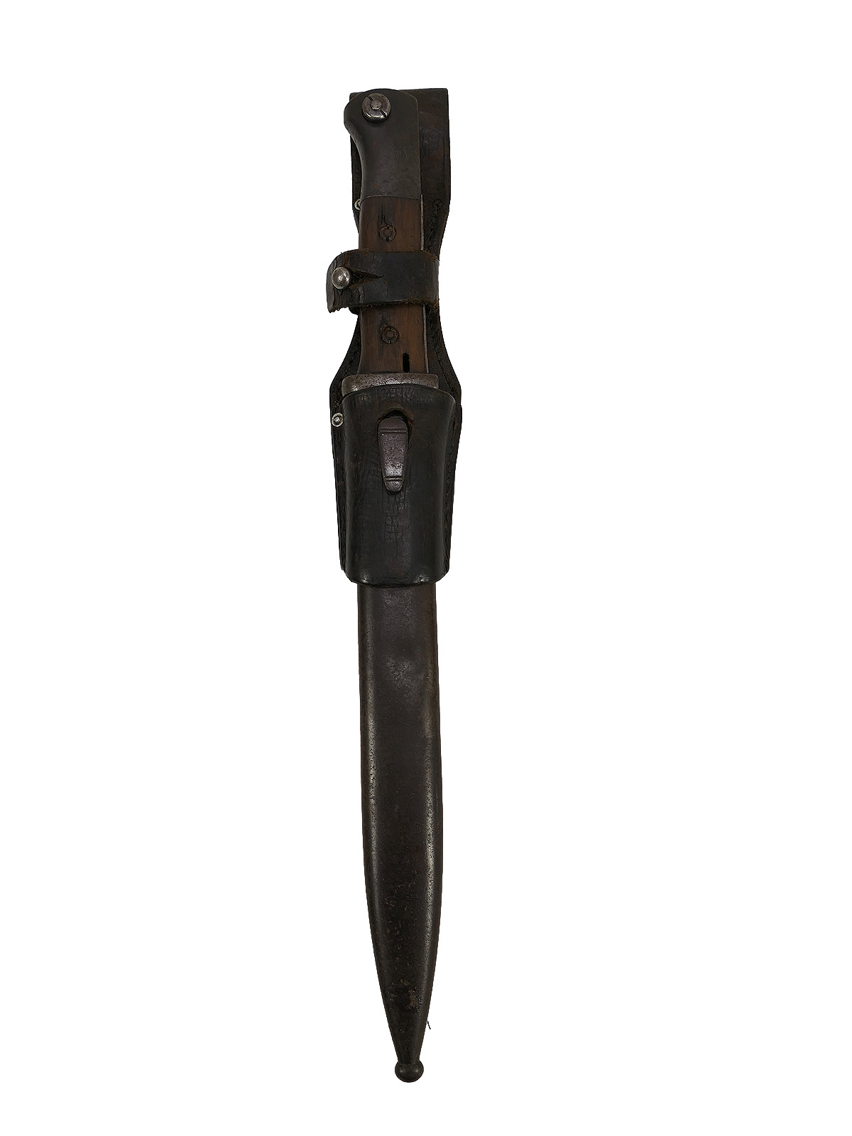 SET Wehrmacht Bajonett M84/98 Karabiner K98 / Seitengewehr mit Scheide + Koppelschuh BATTLE WORN