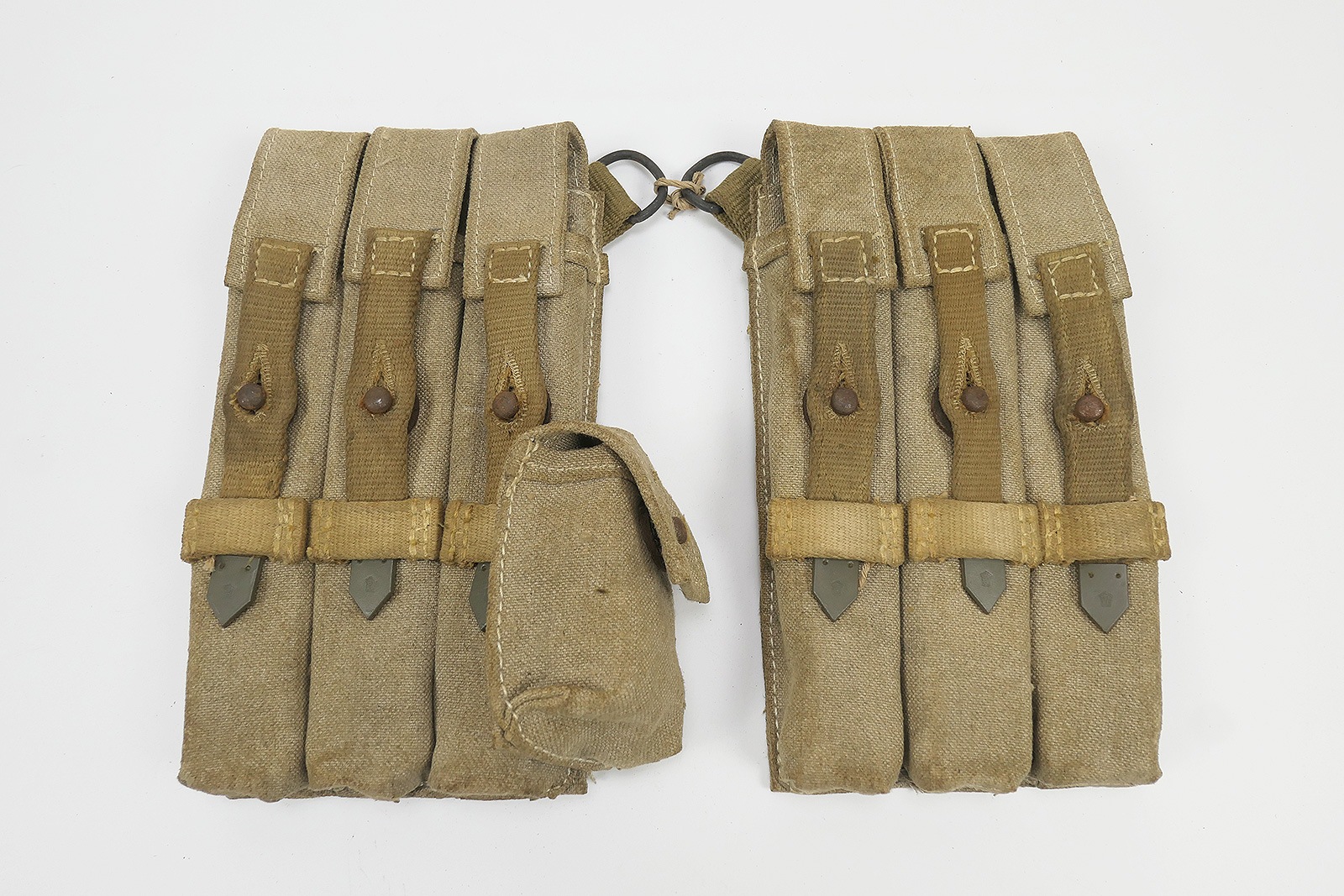 #2 Wehrmacht DAK Afrika Korps Paar MP 38/40 Magazintaschen MP38 MP40 Web Leinen Tasche hell