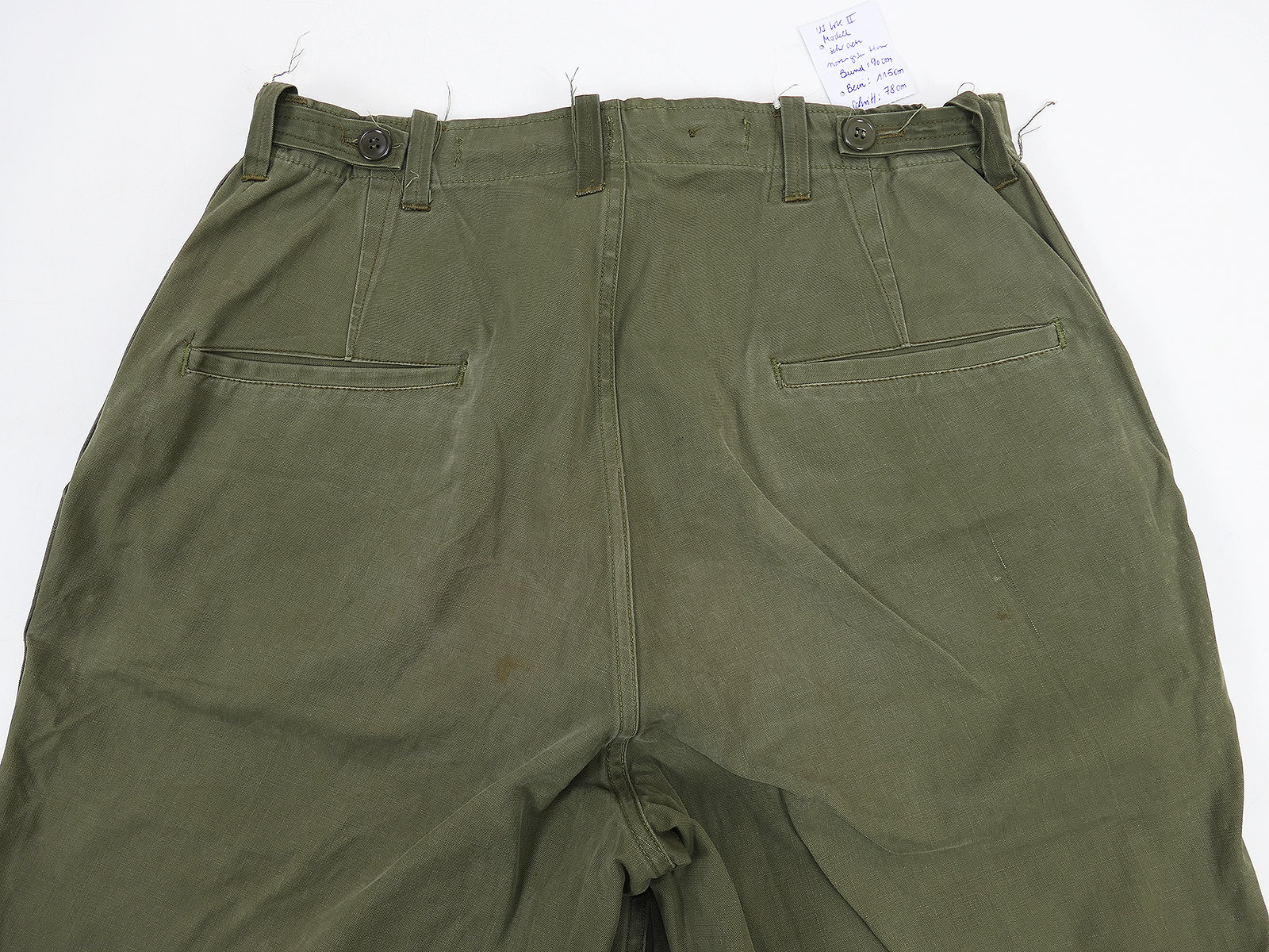 #B Einzelstück Type US WW2 Vintage M43 Trousers M1943 Feldhose Collection BATTLE WORN