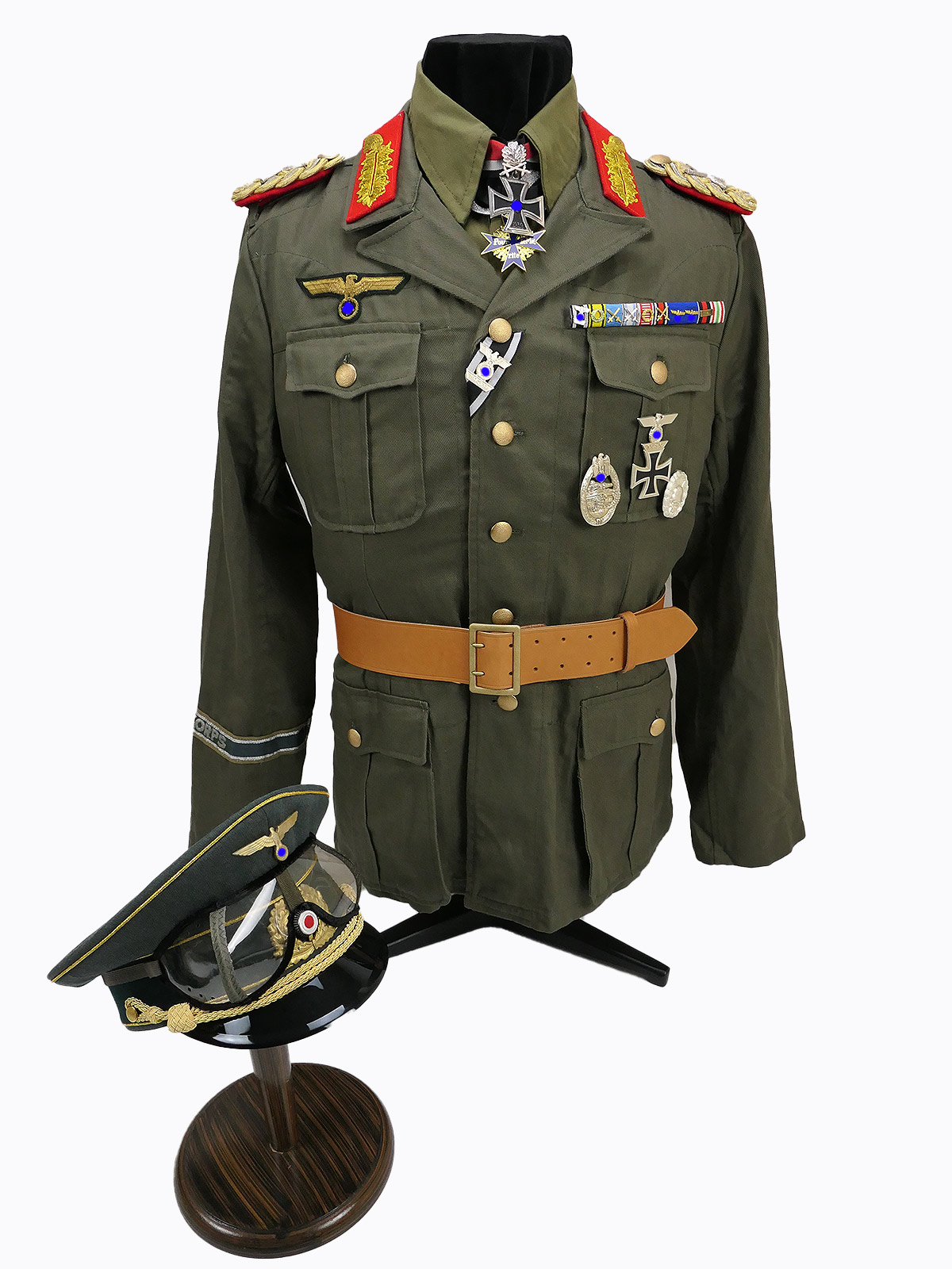 Uniform Ensemble Generalfeldmarschall Erwin Rommel Afrikakorps Koppel Schirmmütze Ritterkreuz