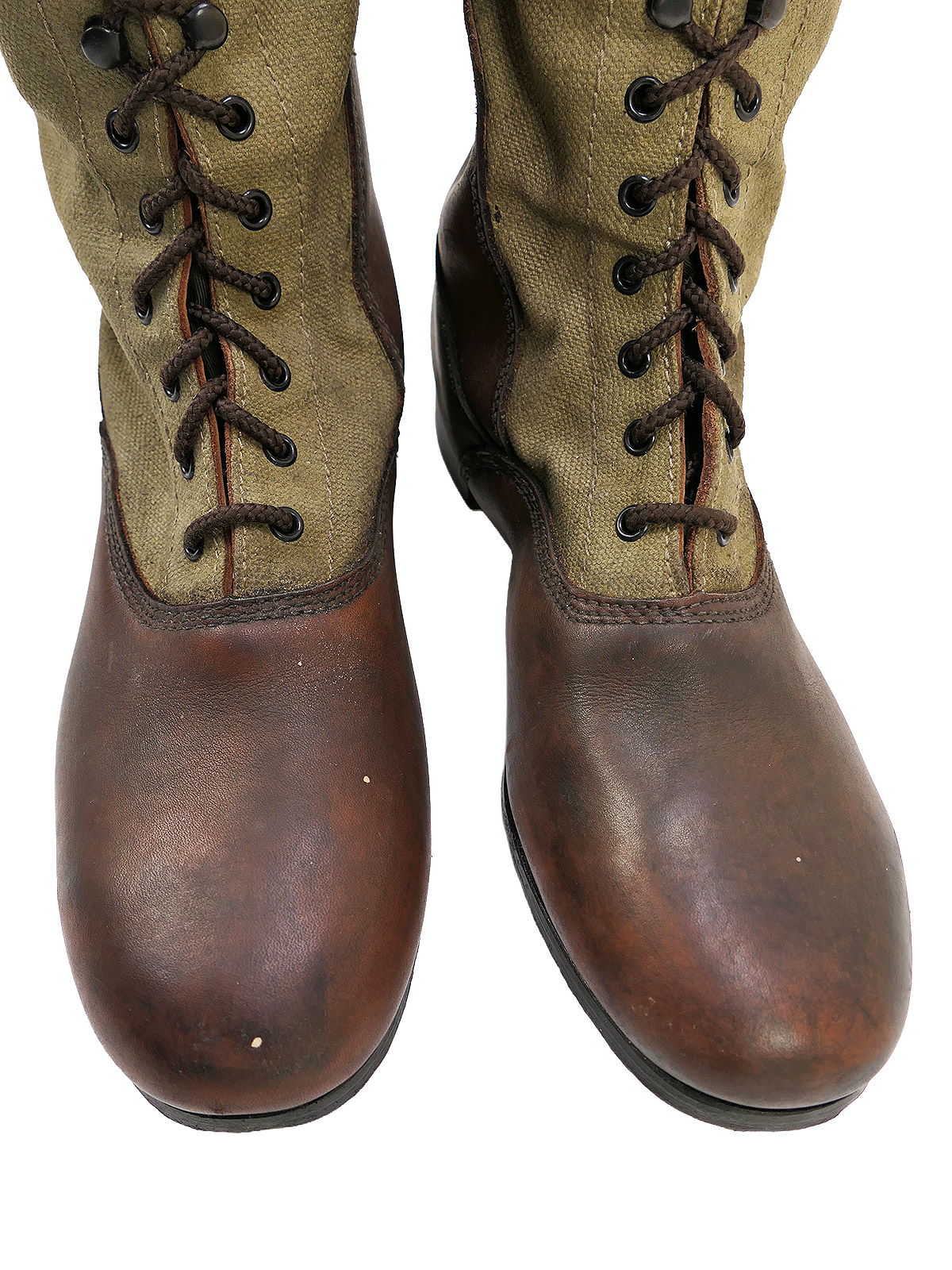 Einzelpaar - Wehrmacht DAK Tropenstiefel Hoch Afrikakorps Stiefel Gr.46 COLLECTION BATTLE WORN