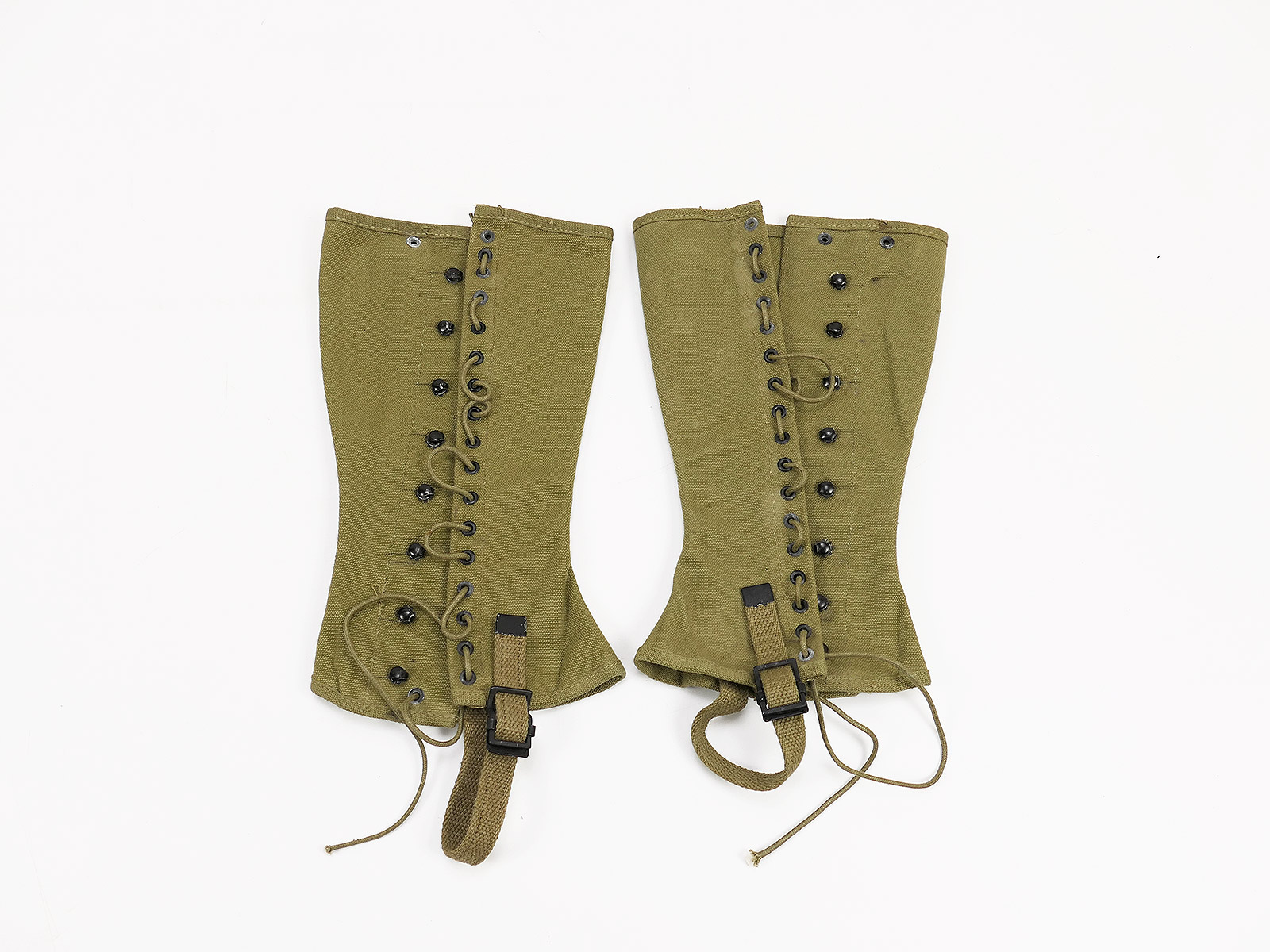 #A WW2 US ARMY Gamaschen M1938 Canvas Leggins Dismounted M-1938 Gr.2R Original BATTLE WORN 