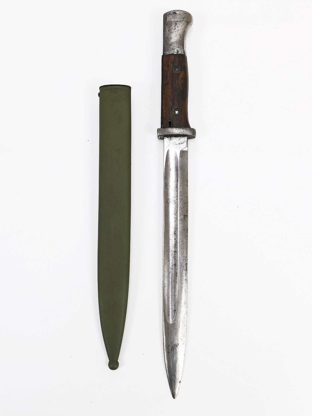 Original Bajonett 1884/98 K98 Seitengewehr Kaiserliche Abnahme 1917 mit Repro Scheide