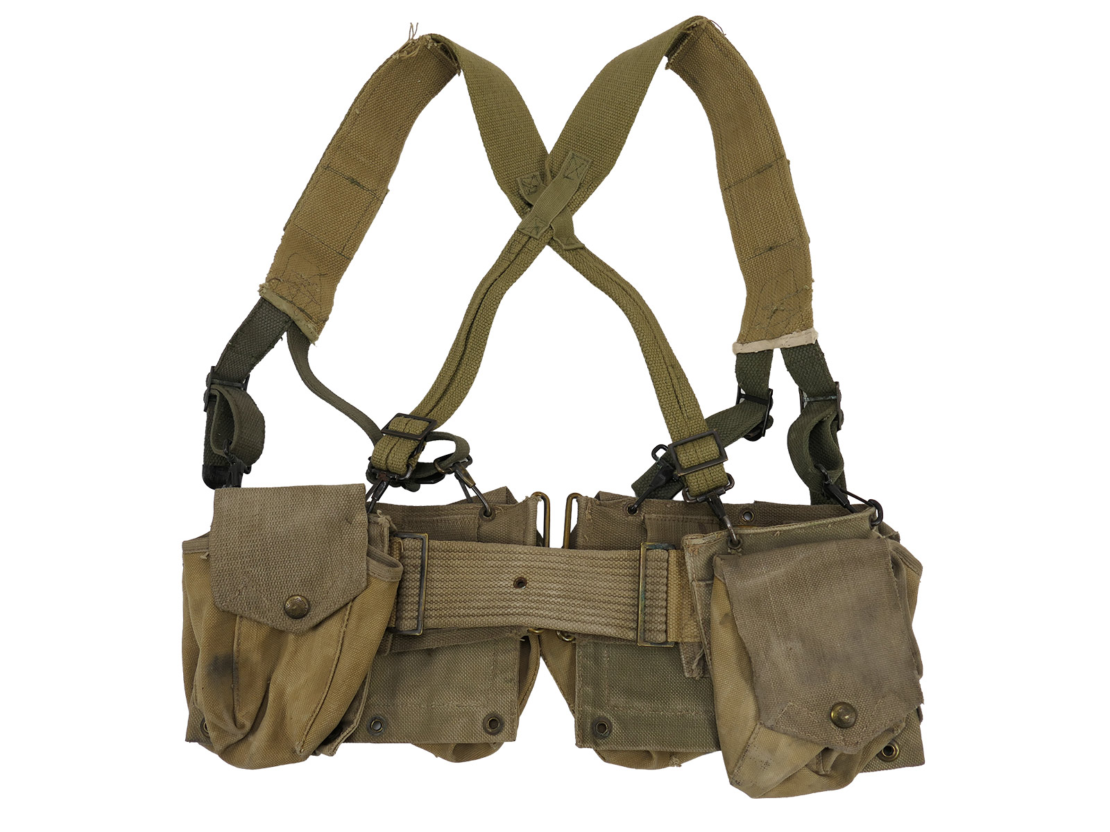 Type WW2 US Army SET B.A.R. Ammo Belt Browning Automatic Rifle + Suspenders Munitions Koppel