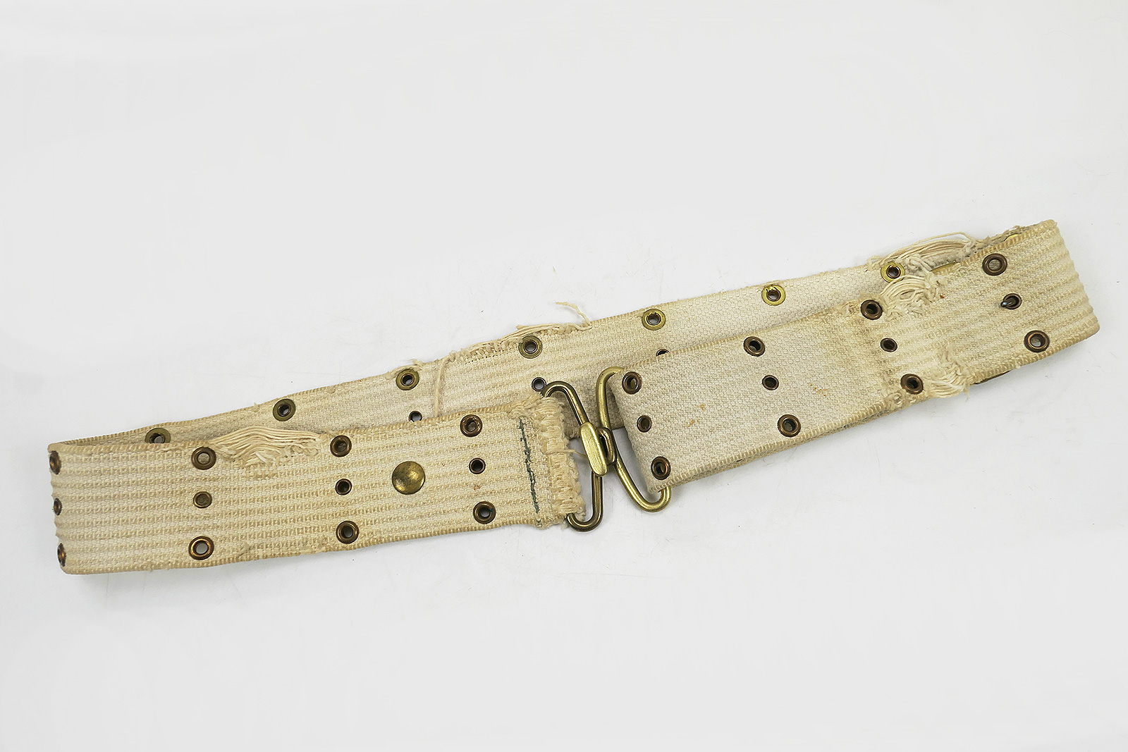 US WW2 MP Military Police Pistol Belt Koppel weiß Militärpolizei 115cm Lochkoppel