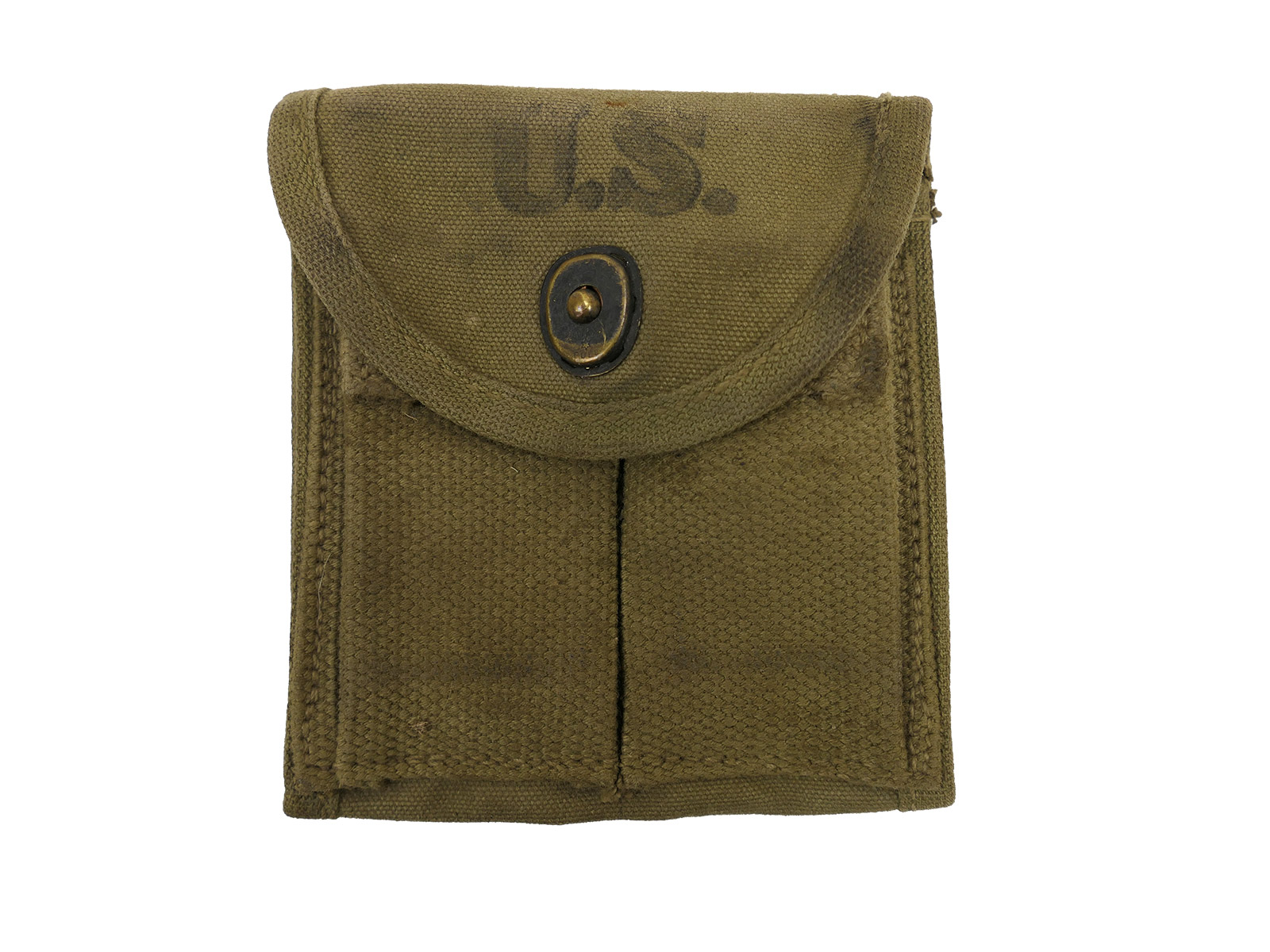 Original US ARMY WW2 M1 Carbine Magazintasche 1943 Doppelmagazintasche BATTLE WORN
