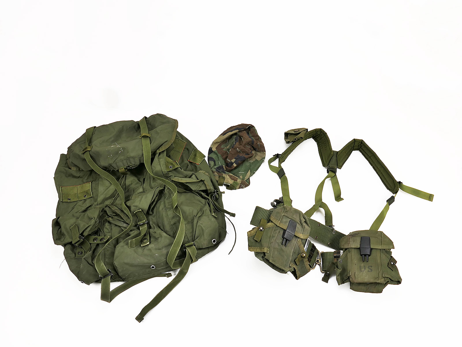 US Army Alice Field Pack Combat Nylon LC-1 Rucksack + pistol Belt Set Magazintasche Feldflasche 