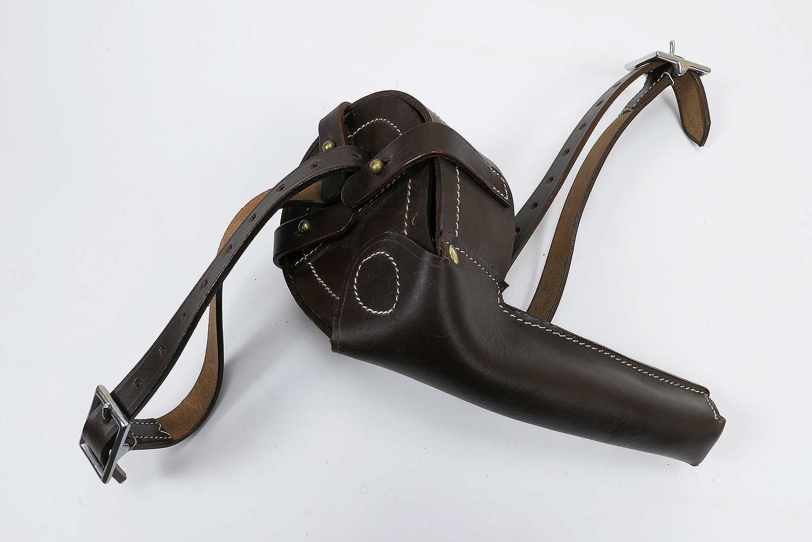 Magazintasche Holster für P08 Trommelmagazin Leder braun