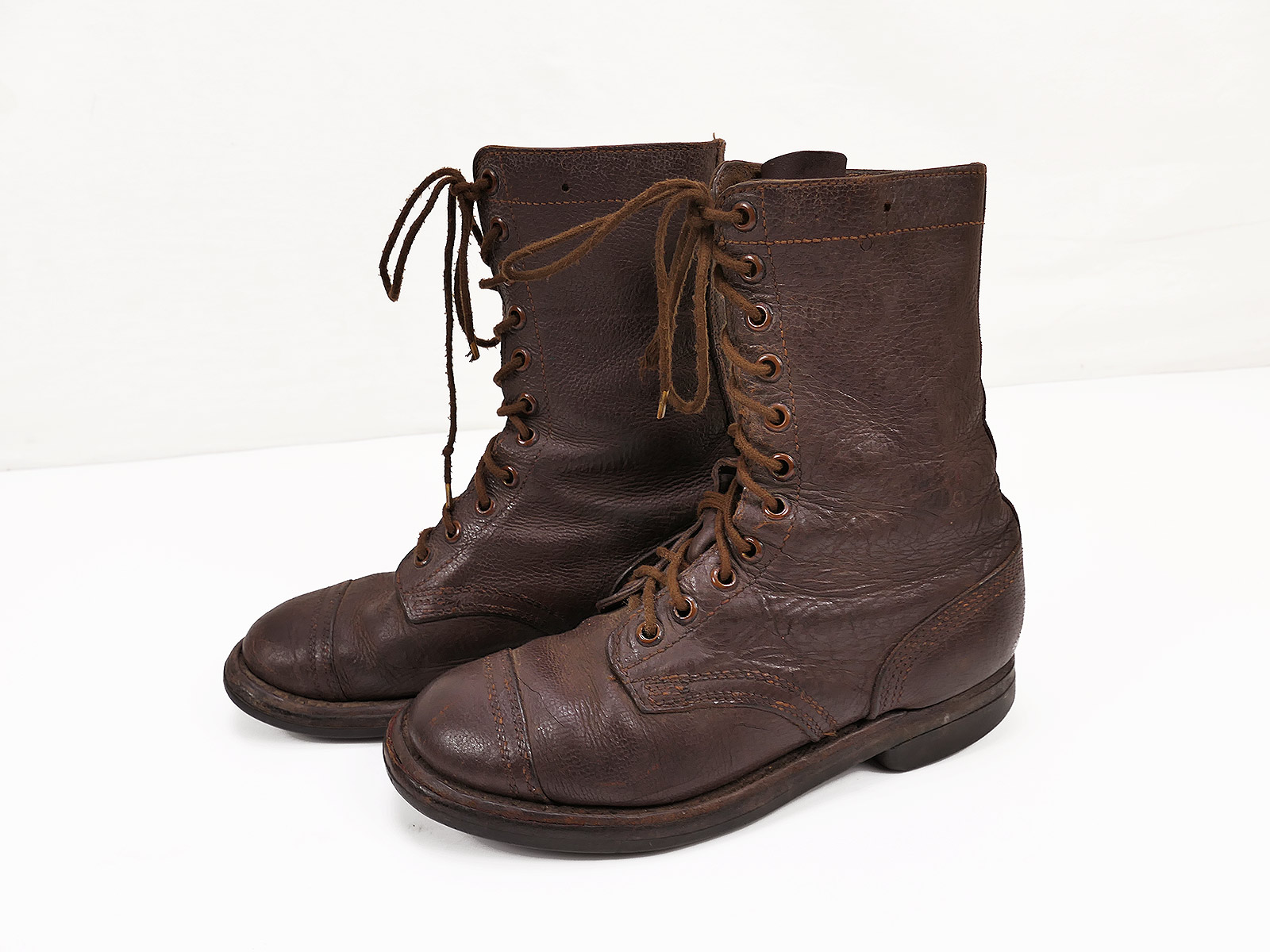 Vintage NL Combat Boots Brown ähnlich US Paratrooper WW2 Boots Stiefel Fallschirmjägerstiefel Gr. 42