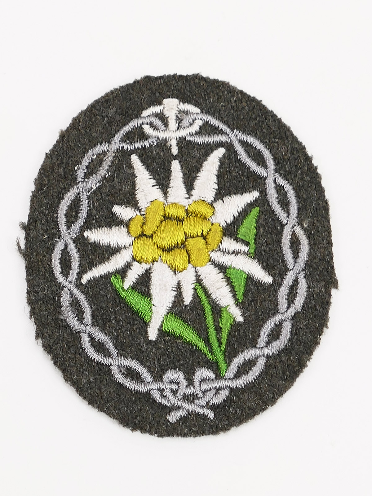 Original Stoffabzeichen Gebirgsjäger Edelweiss Ärmelabzeichen für Feldbluse