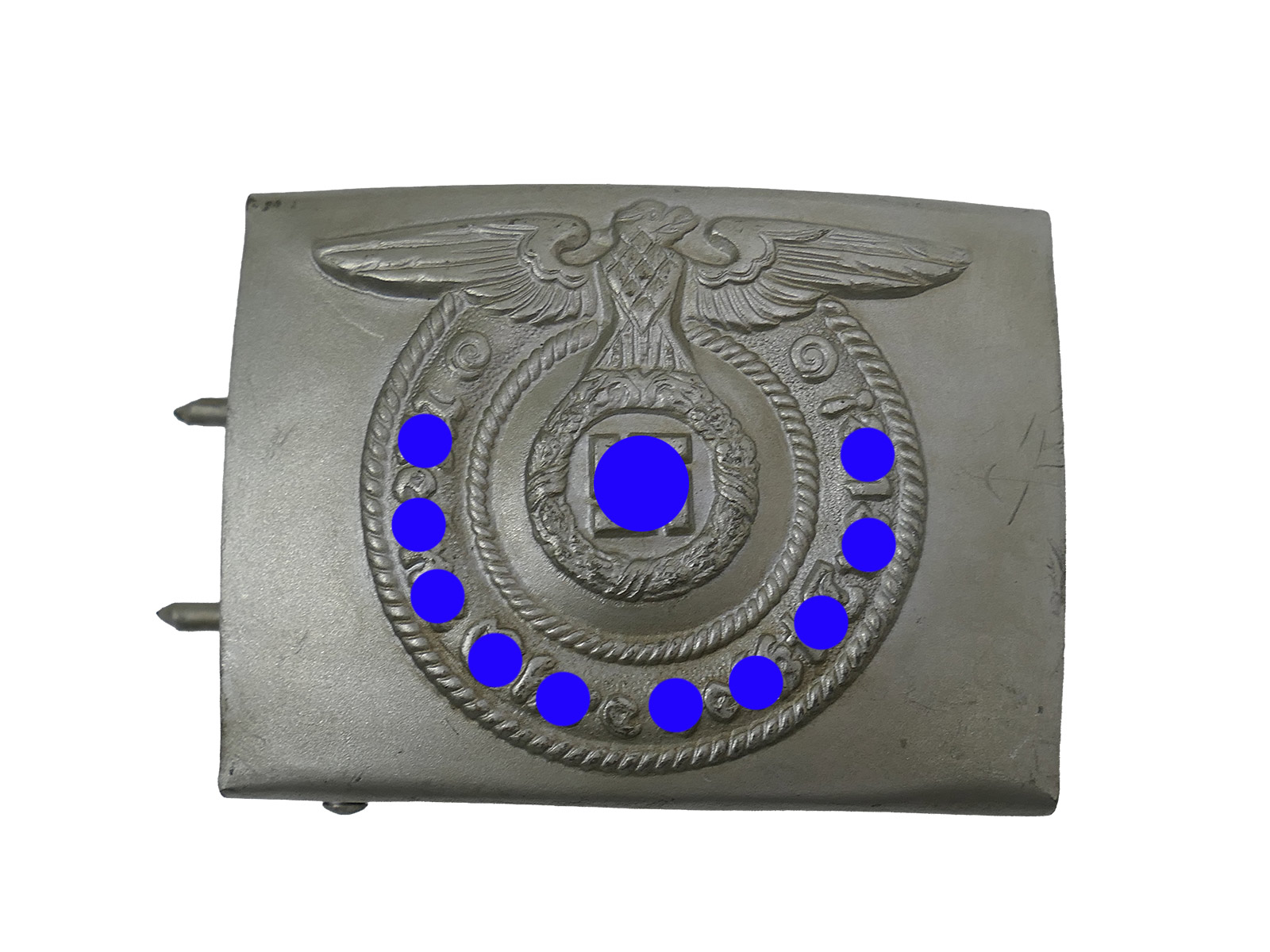Waffen SS RZM 36/42 Koppelschloss Stahl mit schöner Patina COLLECTION BATTLE WORN