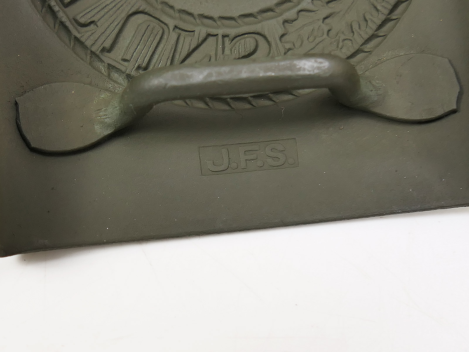 Wehrmacht Heer Koppelschloss Stahl J.F.S. feldgrau Koppelschloß COLLECTION BATTLE WORN