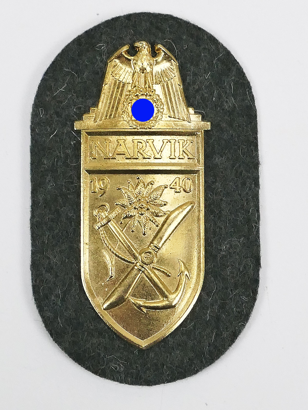 Wehrmacht Ärmelschild NARVIK 1940 Narvikschild Abzeichen Gebirgsjäger Norwegen TOP!