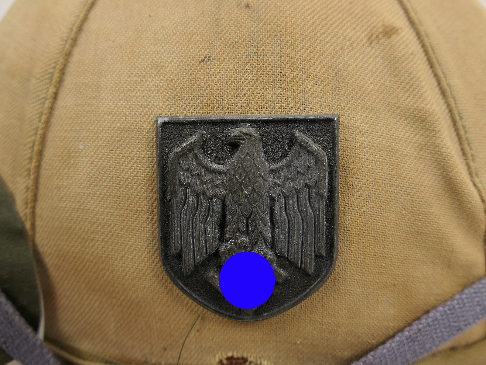 Original Tropenhelm Afrikakorps Carl Halfar Wehrmacht DAK mit Staubschutzbrille COLLECTION