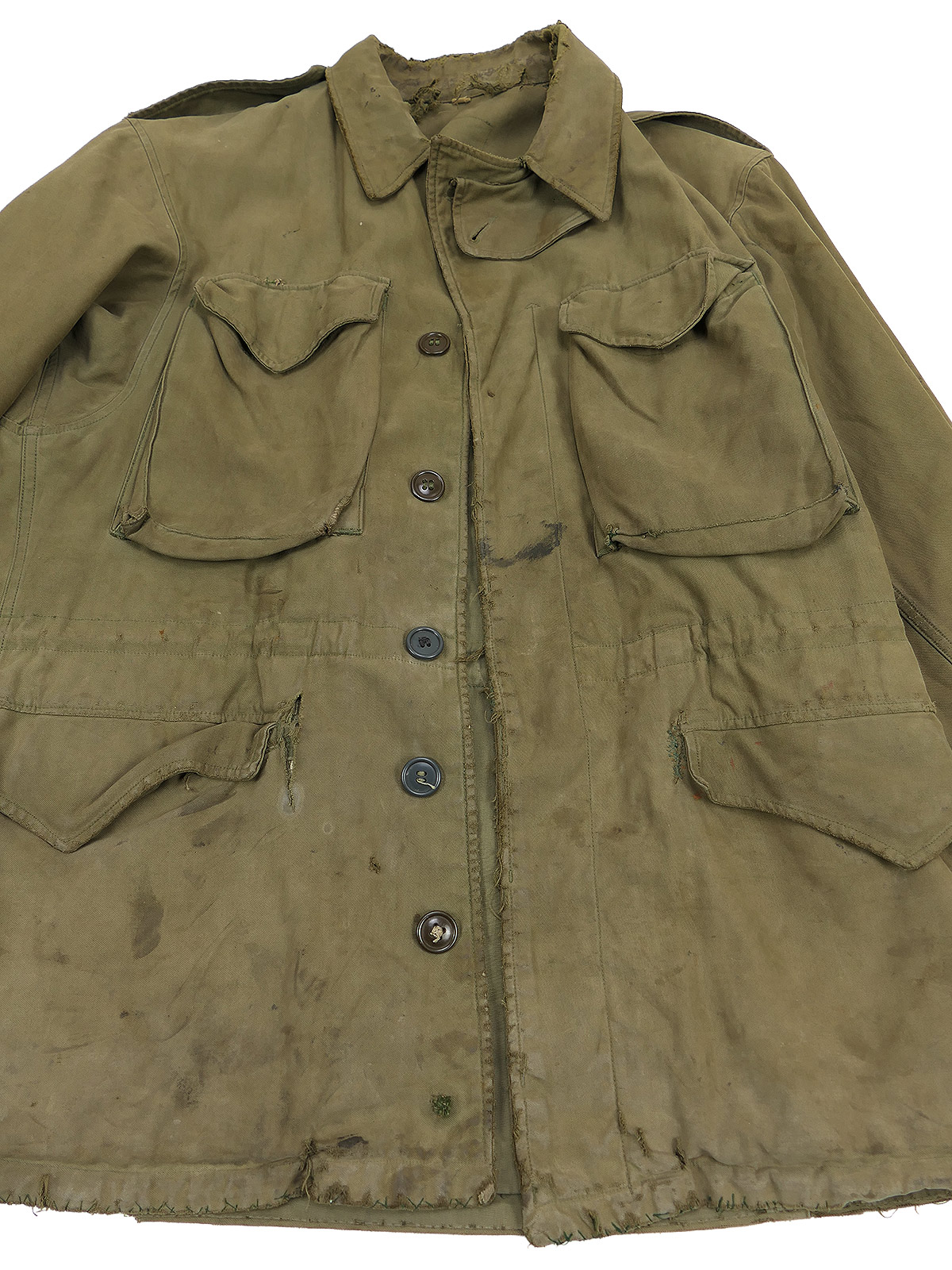 Original US Army WW2 M-1943 Field Jacket Feldjacke M-43 Gr.36R BATTLE WORN