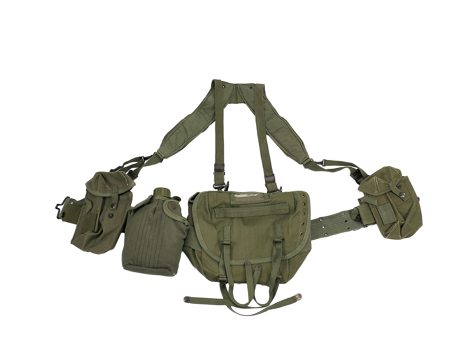 Typ M-1956 Webbing US Army Vietnam Sturmgepäck - Butt Pack Pistol Belt Suspenders Feldflasche 