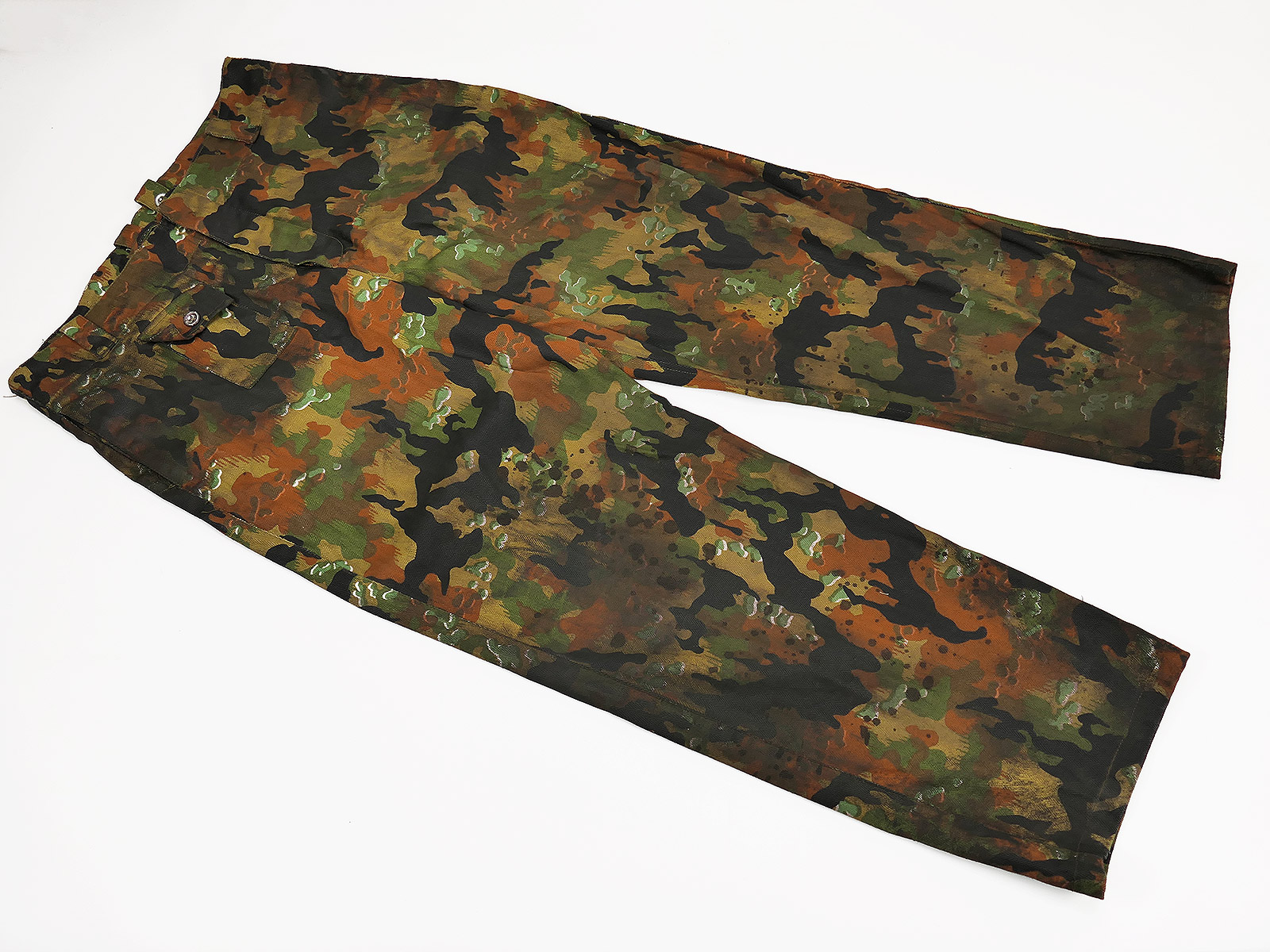 Original Filmrequisite "FURY" Waffen SS M45 Tarn Feldhose Leibermuster Leibertarn
