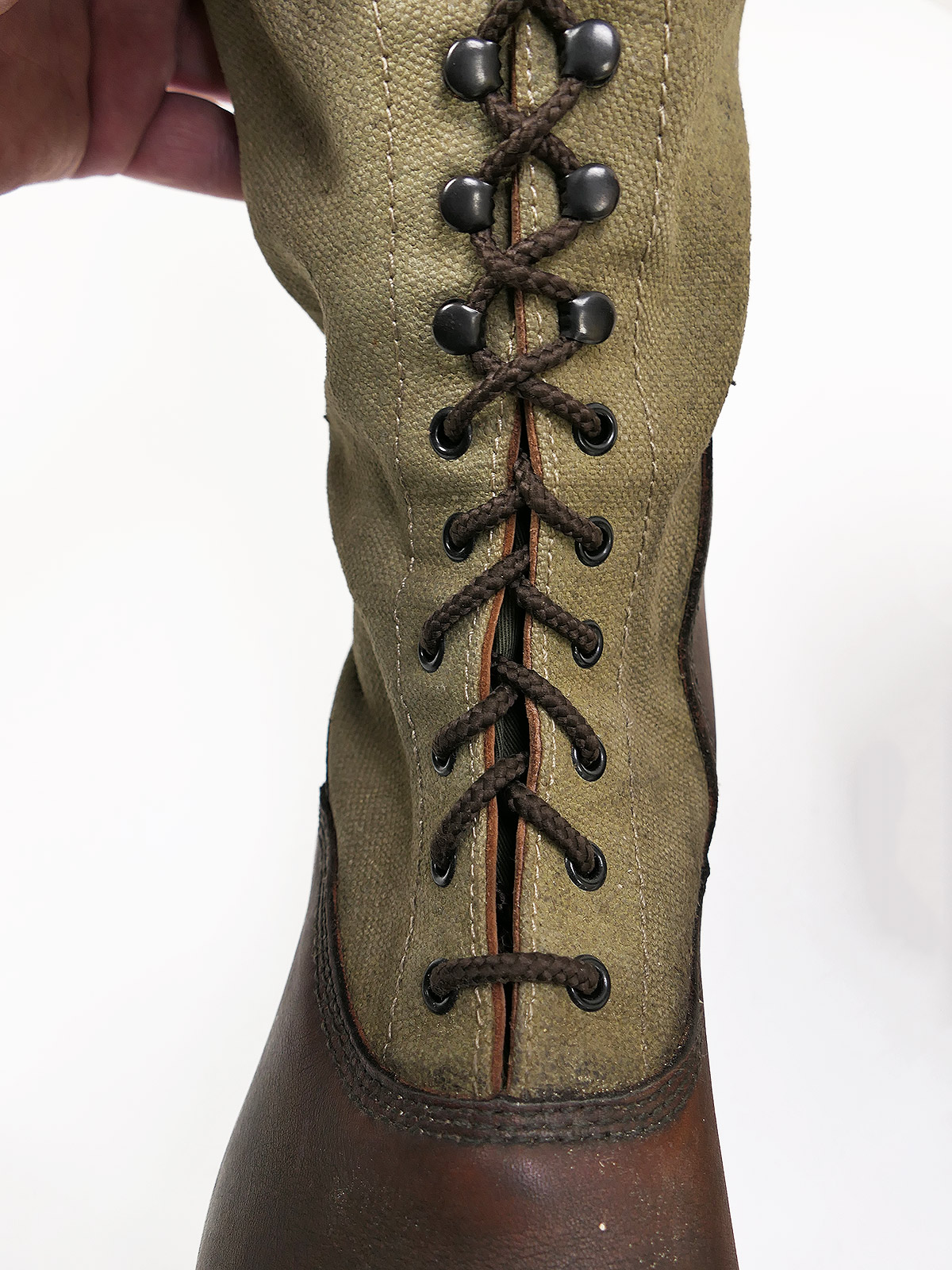 Einzelpaar - Wehrmacht DAK Tropenstiefel Hoch Afrikakorps Stiefel Gr.46 COLLECTION BATTLE WORN