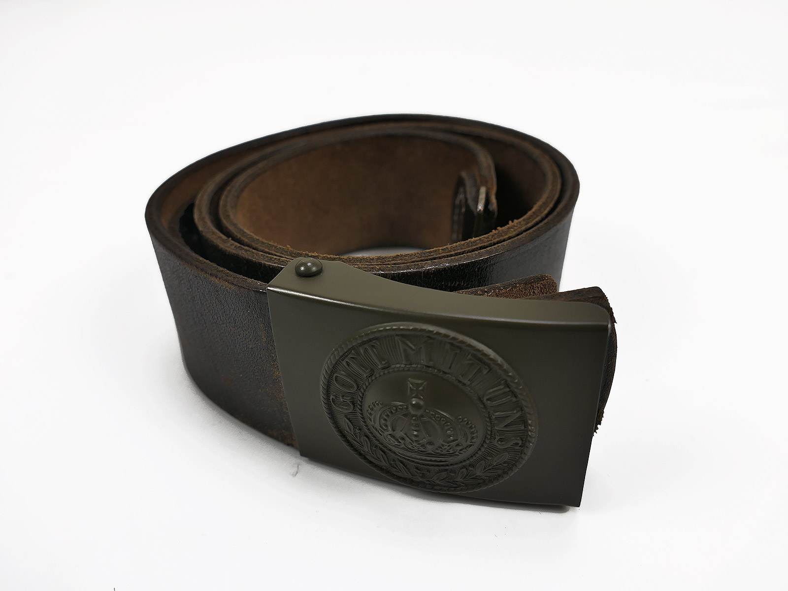 Einzelstück WK1 Preußen Koppel / Koppelriemen Lederkoppel mit Koppelschloss Gott mit uns