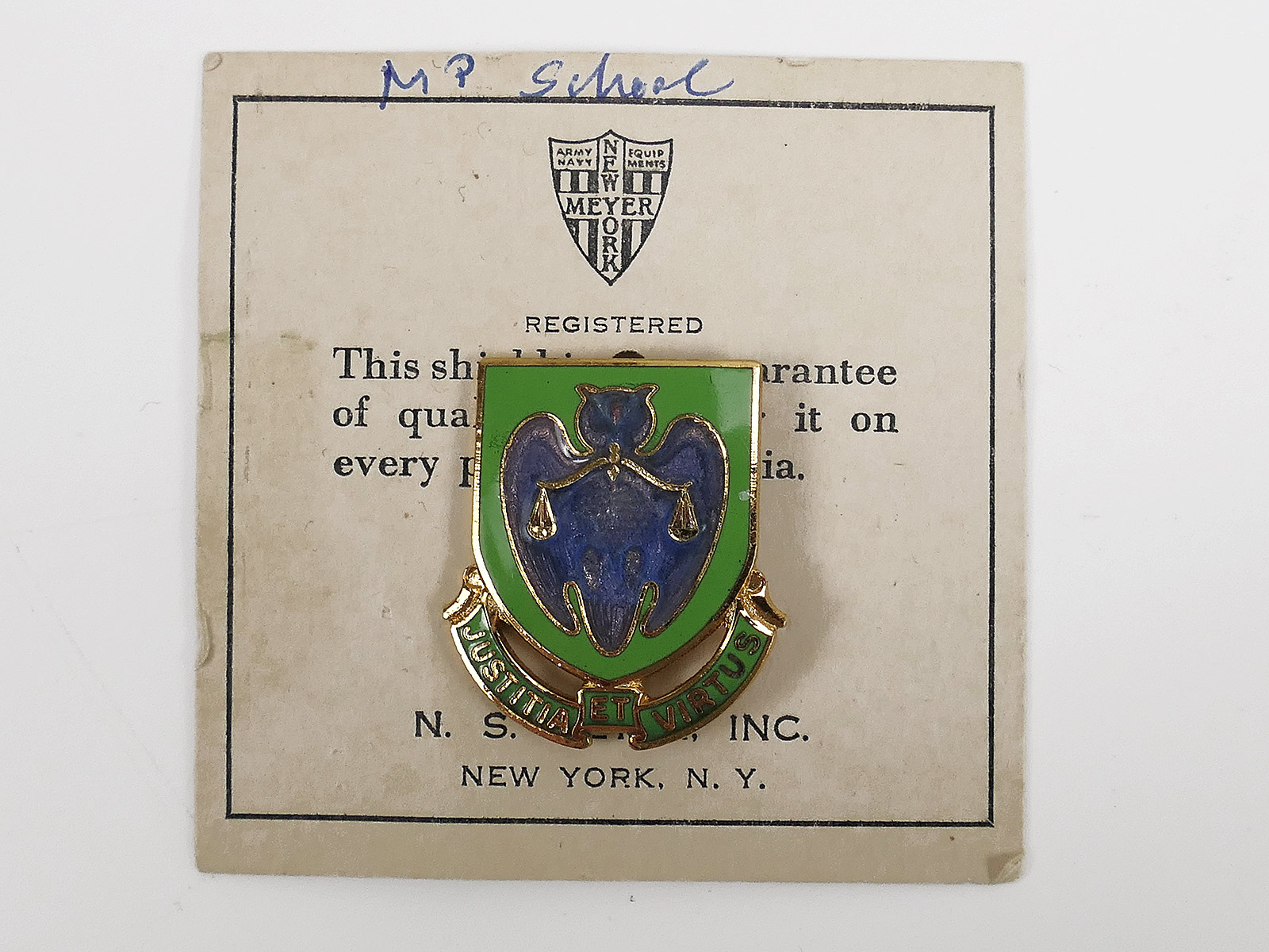 US WW2 Military Unit Crests Insignia MILITARY POLICE TRAINING SCHOOL Pin Medal Badge Abzeichen