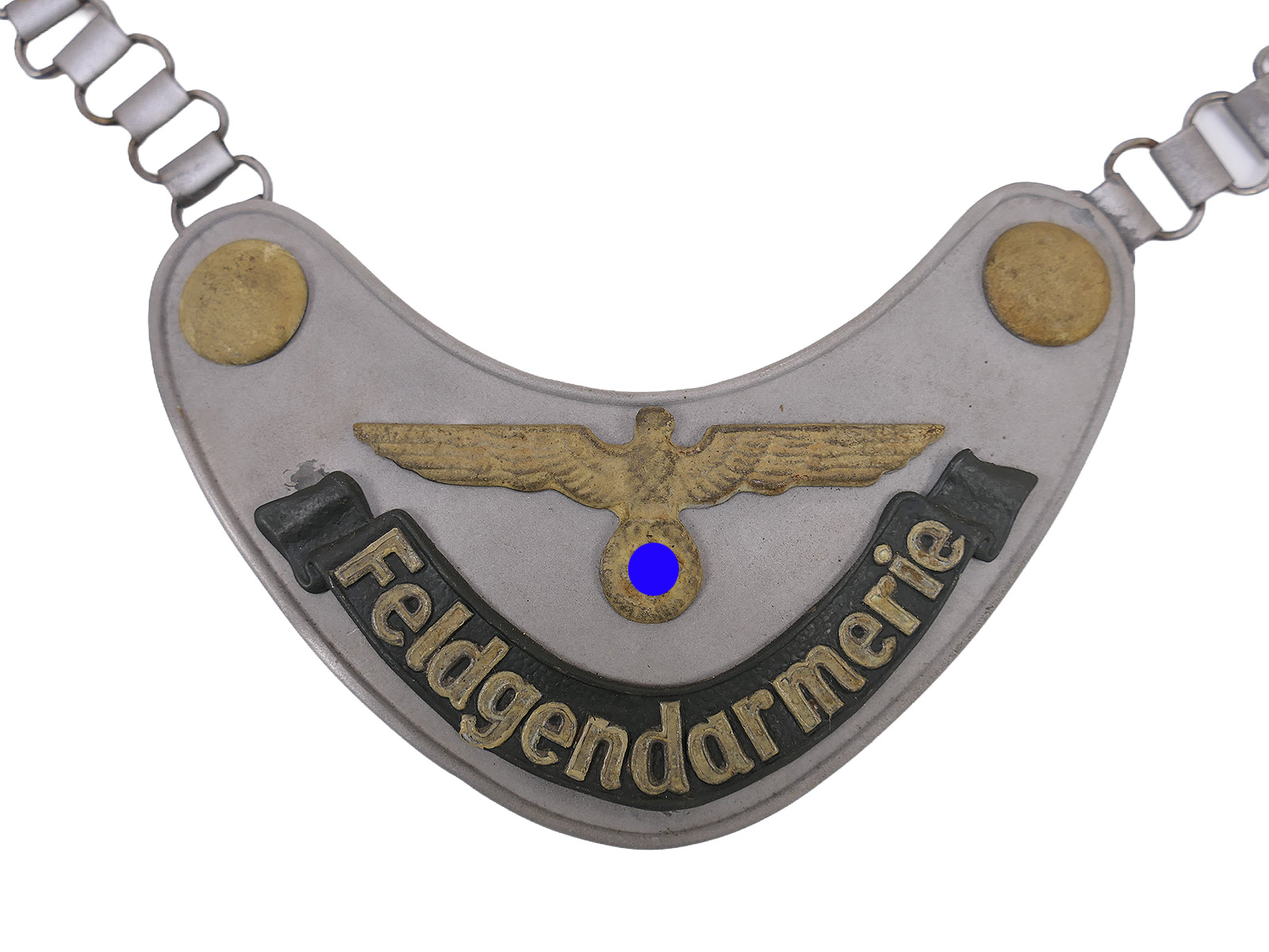 Wehrmacht Ringkragen Feldgendarmerie Kragenschild Heer mit Kette aus Sammlungsauflösung