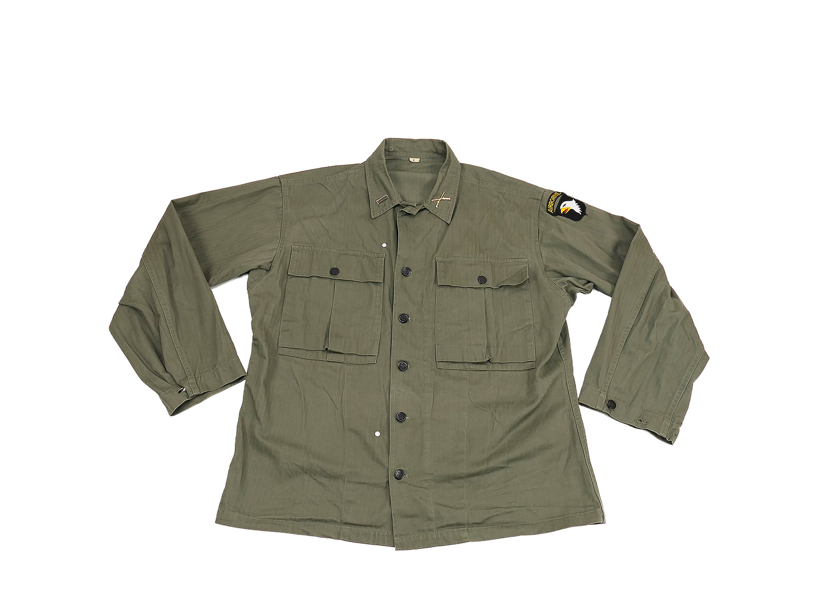 Einzelstück - US WW2 HBT Jacket Fischgrät Feldjacke 82nd Airborne Gr. Large