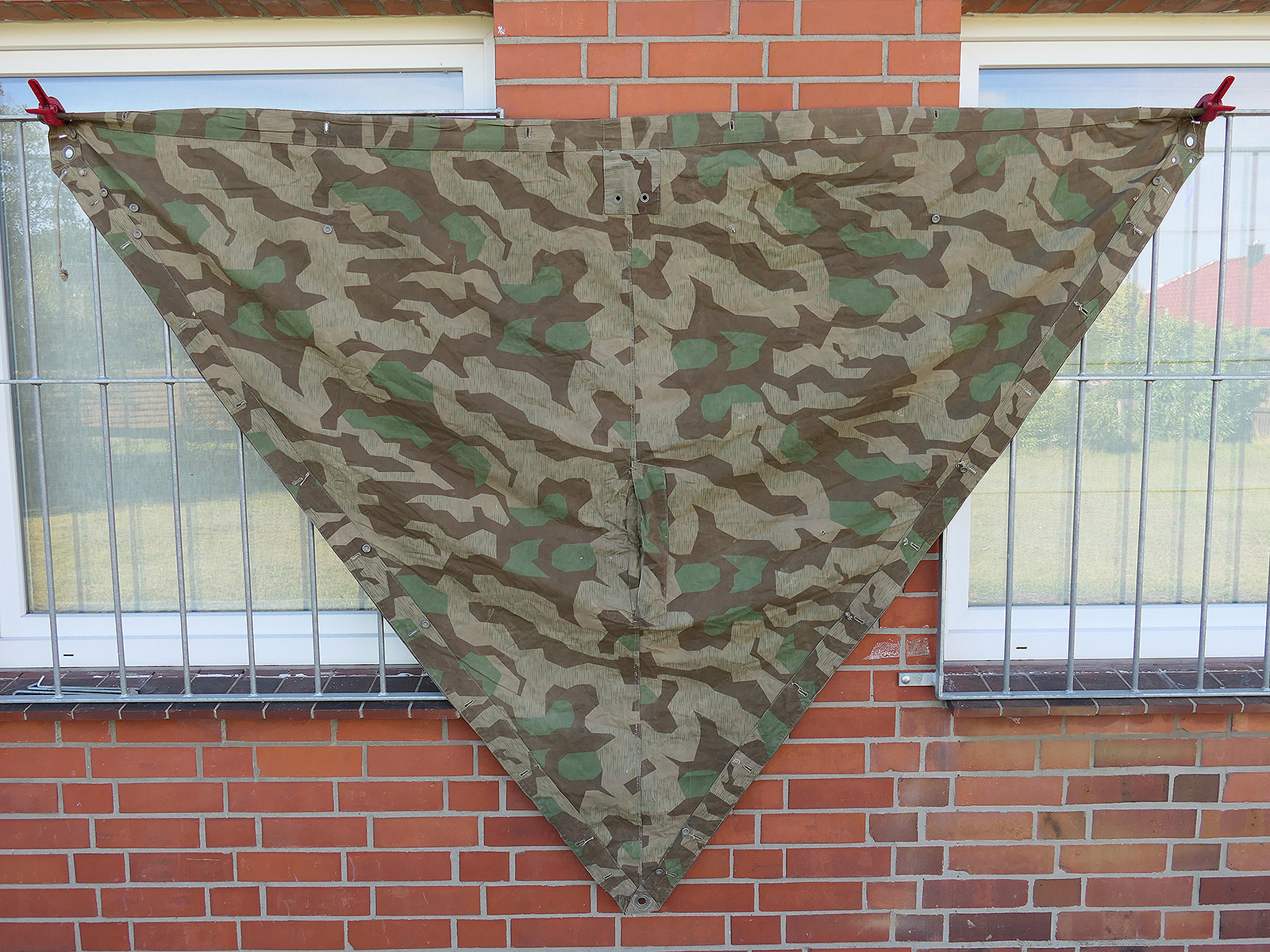 Wehrmacht Original Zeltplane M31 splittertarn Zeltbahn Tarnzeltbahn mit Hersteller BATTLE WORN