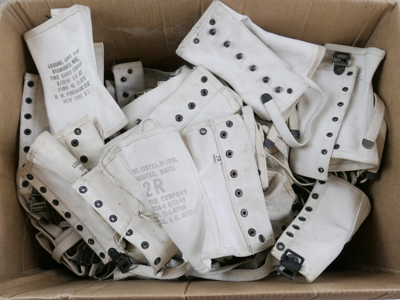 P1370127 US ARMY Gamaschen weiß Gr. 2R Leggings Canvas M-1938