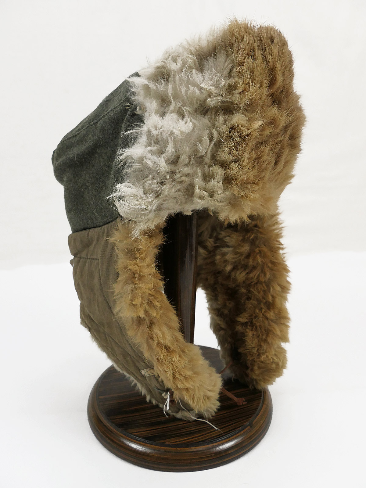 Einzelstück Wehrmacht Wintermütze Fellmütze Kaninchenfell Hasenfell Feldmütze Gr.56