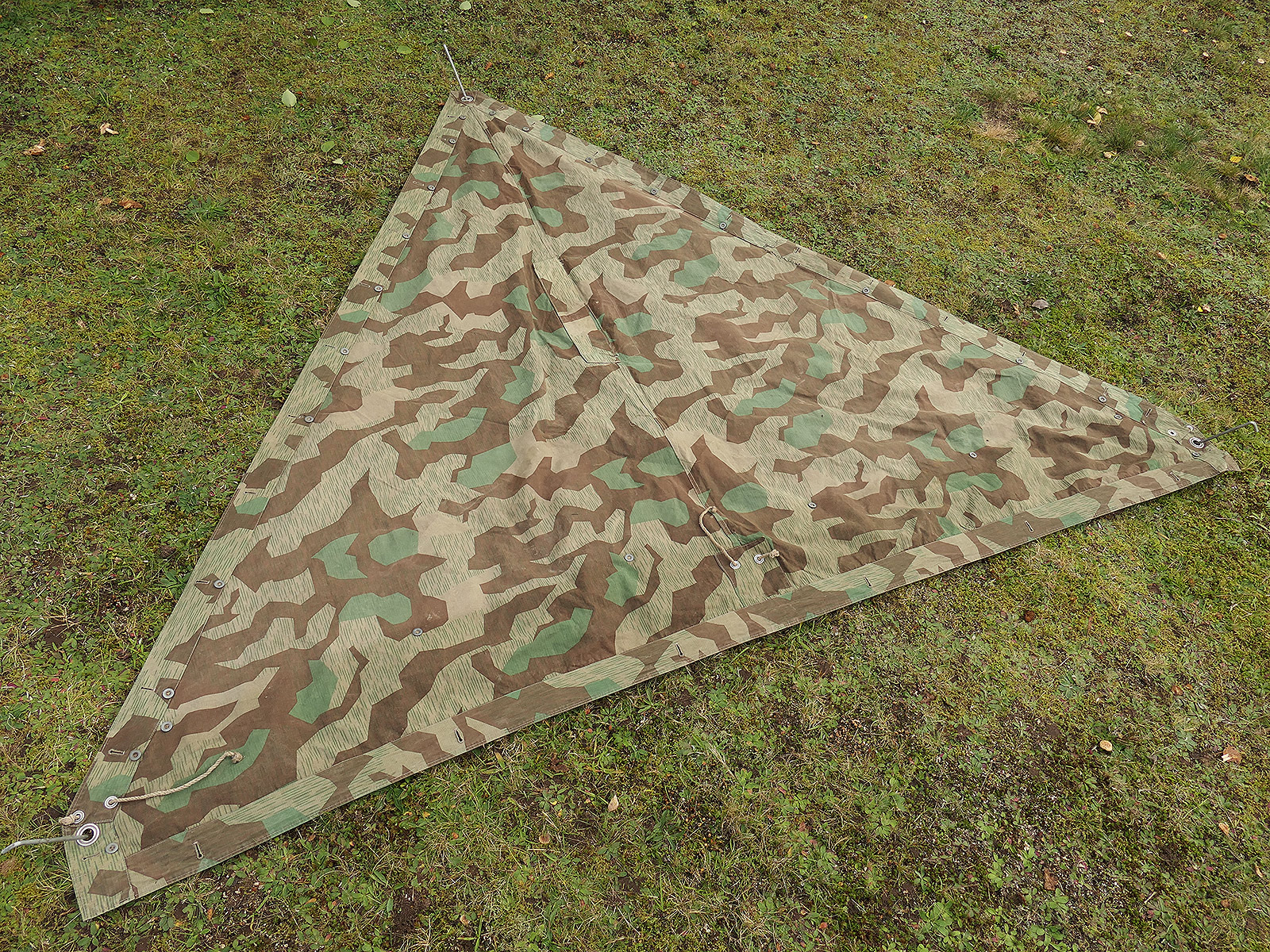 Wehrmacht Original Zeltplane M31 splittertarn Zeltbahn Tarnzeltbahn COLLECTION BATTLE WORN