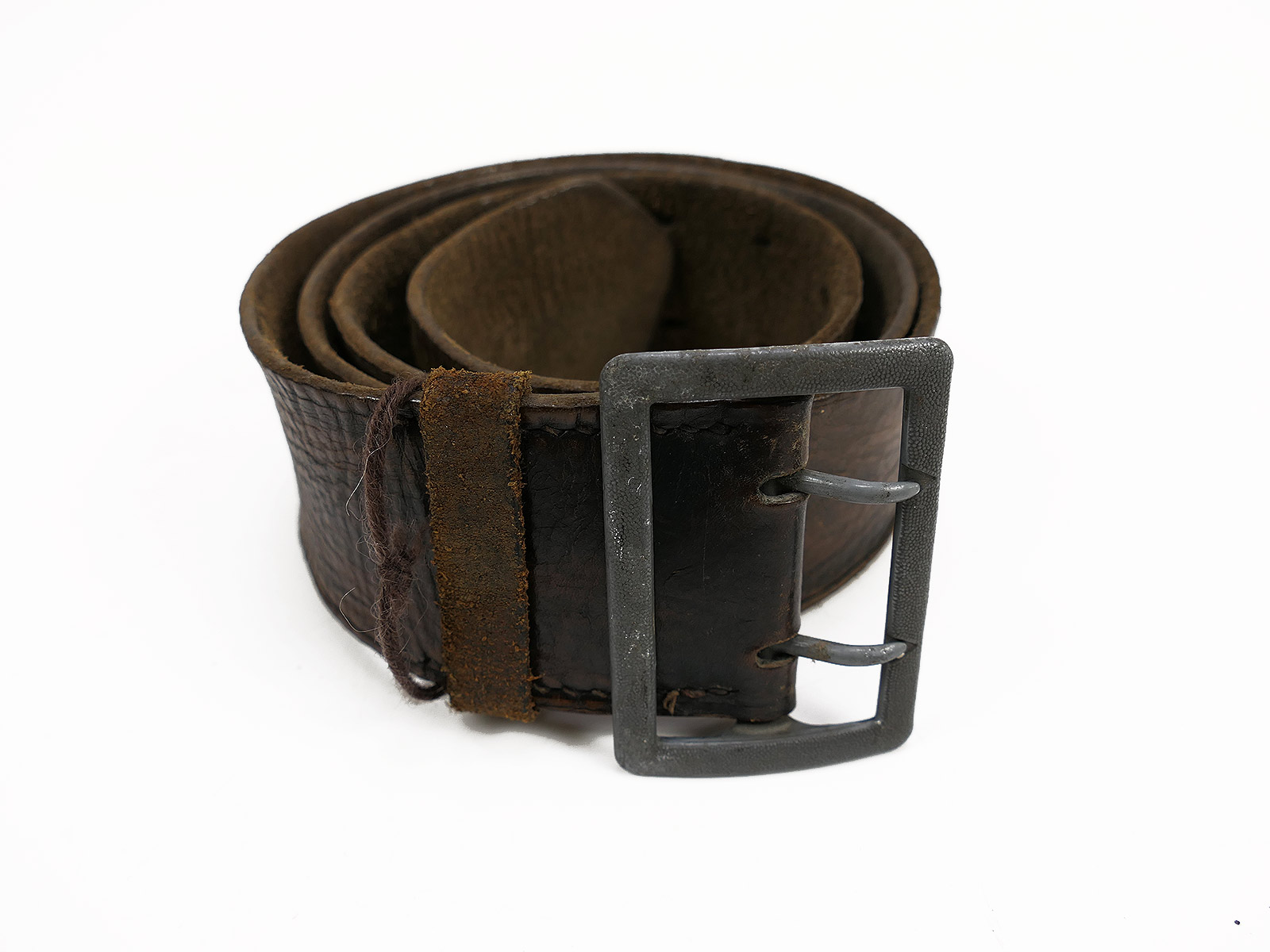 EINZELSTÜCK Vintage Assmann Zweidornkoppel Leibriemen 47mm Koppelriemen Lederkoppel 110cm