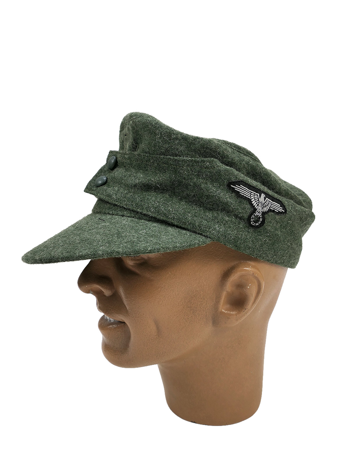 Waffen SS M43 Feldmütze M1943 mit Effekten Mützenadler Gr.57 entnazifiziert