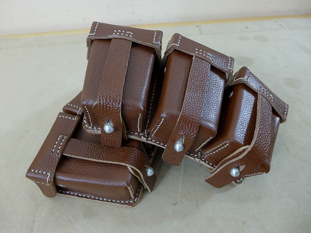 9031-1 2x Stück Patronentasche WK1 Gewehr 98 G98 Munitionstasche Leder 1916 Mauser