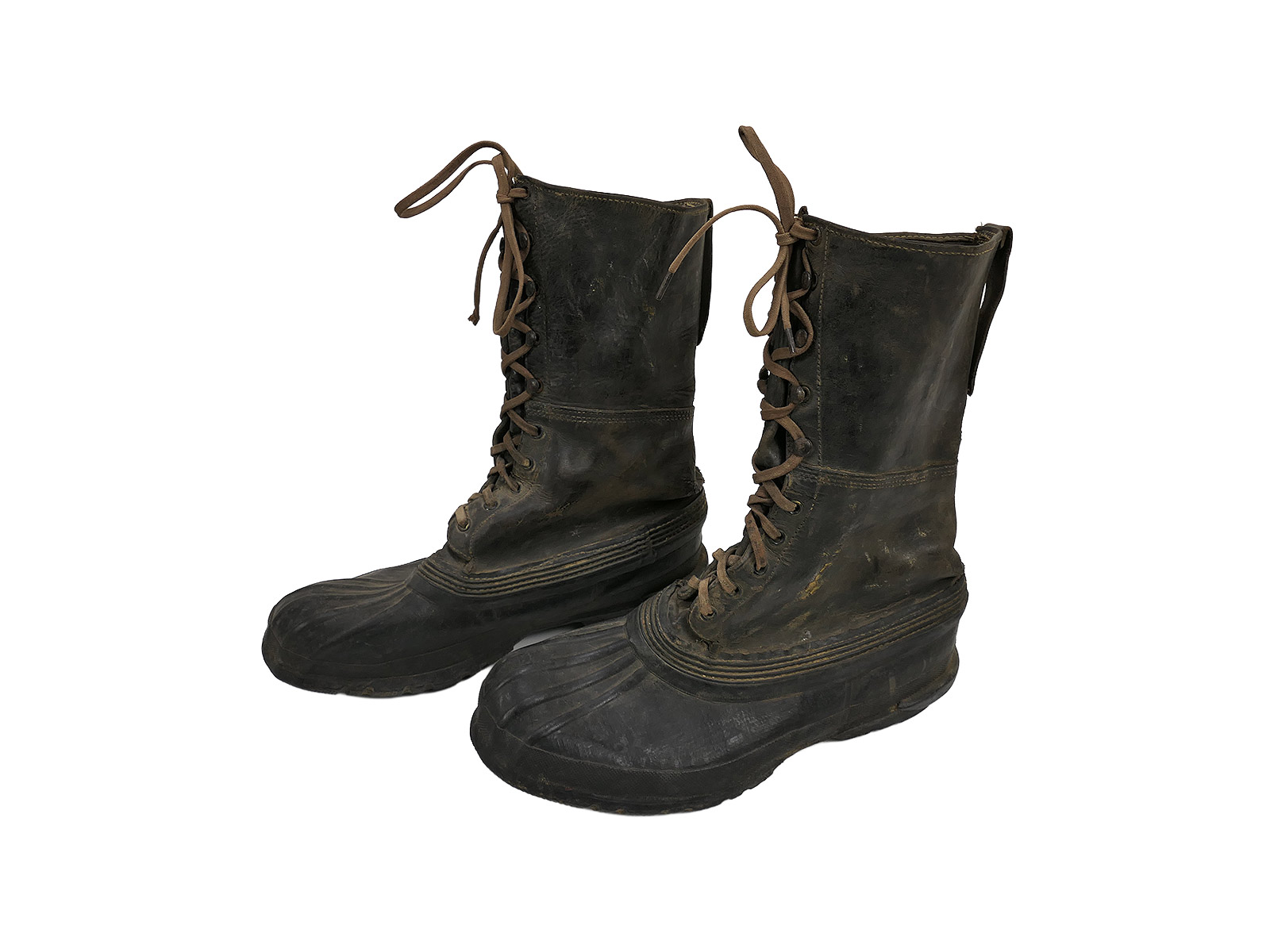 US ARMY WW2 Shoe Pacs Stiefel Winterstiefel Sohlenlänge 31,5cm um 1943 Collection BATTLE WORN