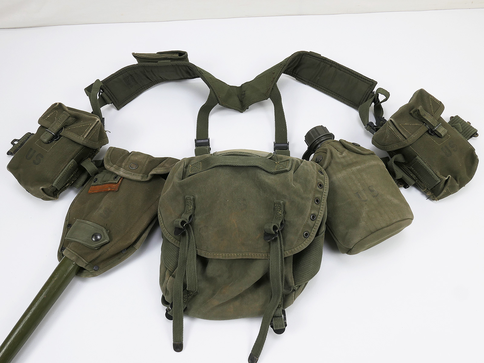 US Army Vietnam Sturmgepäck M-1956 Pack - Pistol Belt Bags Pouches Buttpack Suspenders Klappspaten