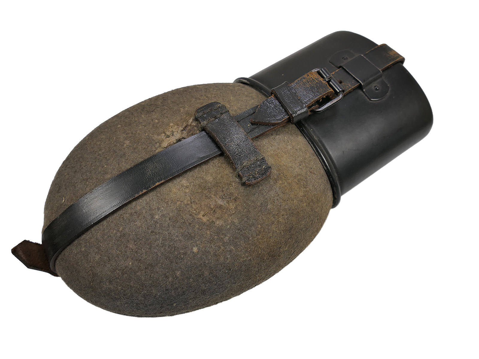 Wehrmacht Feldflasche mit Alu Becher COLLECTION BATTLE WORN