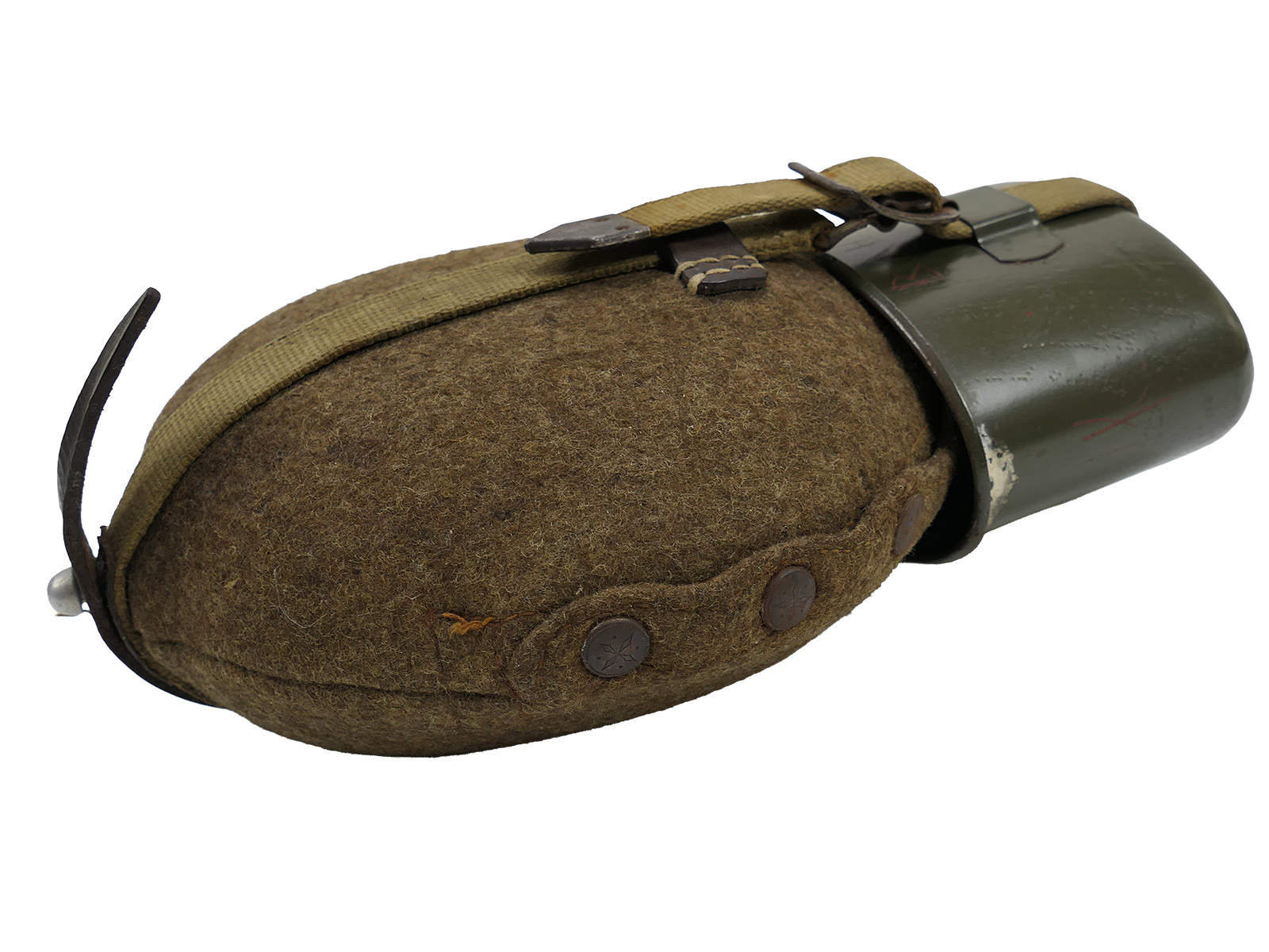 Wehrmacht Feldflasche MN42 mit Stahl Becher Wasserflasche TOP COLLECTION BATTLE WORN
